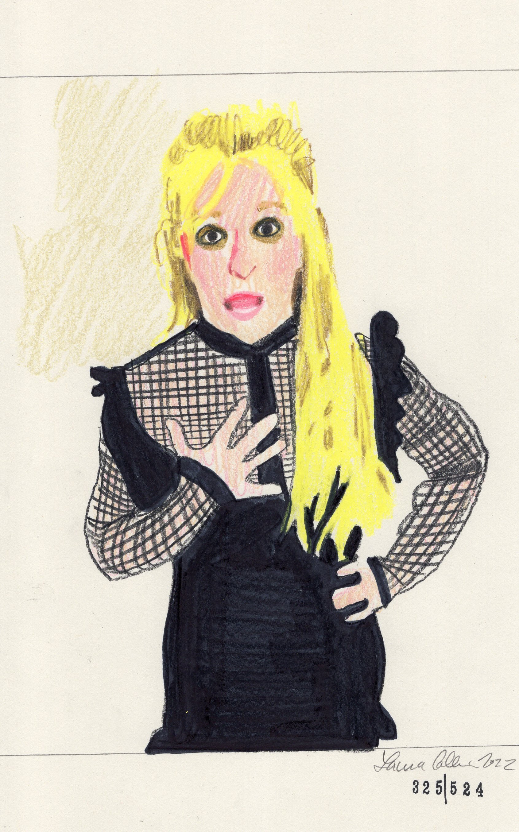 Laura Collins Britney Spears Animation 6x9in mixed media 2022 no325.jpg