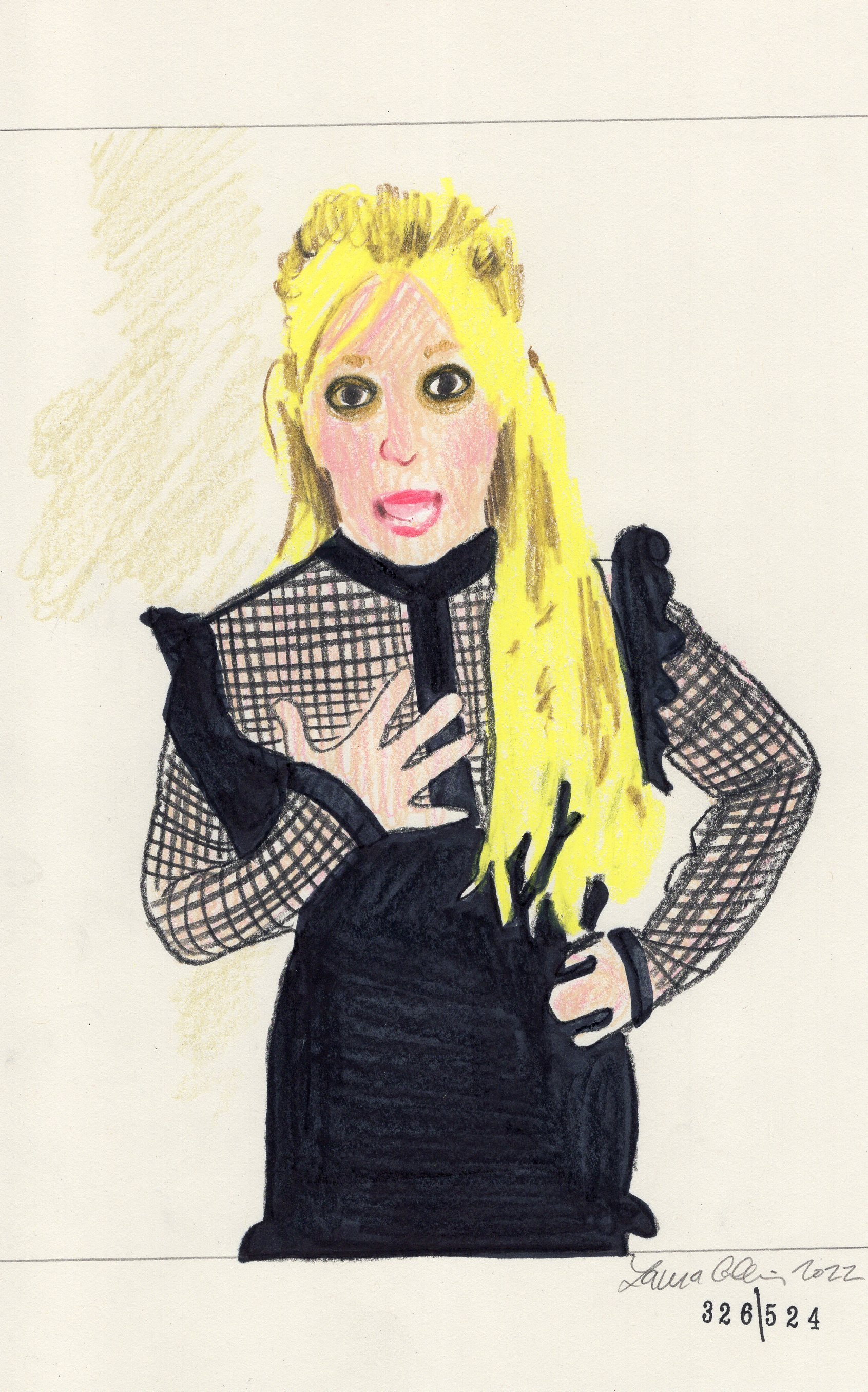 Laura Collins Britney Spears Animation 6x9in mixed media 2022 no326.jpg