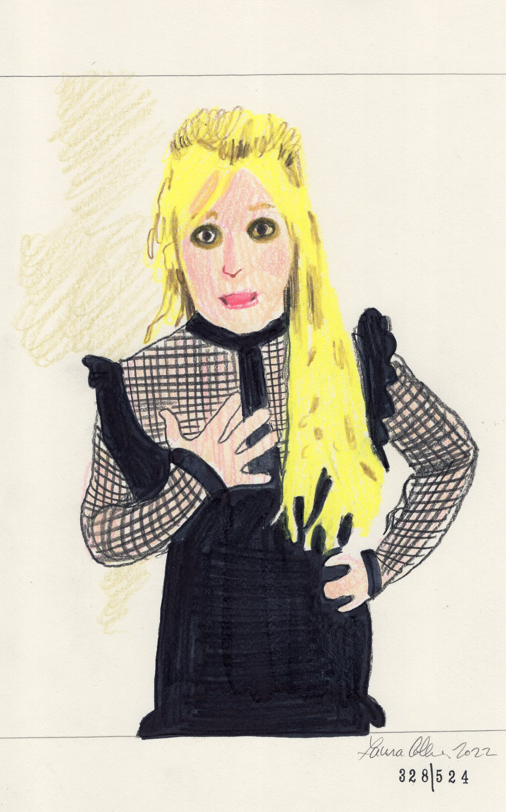 Laura Collins Britney Spears Animation 6x9in mixed media 2022 no328.jpg