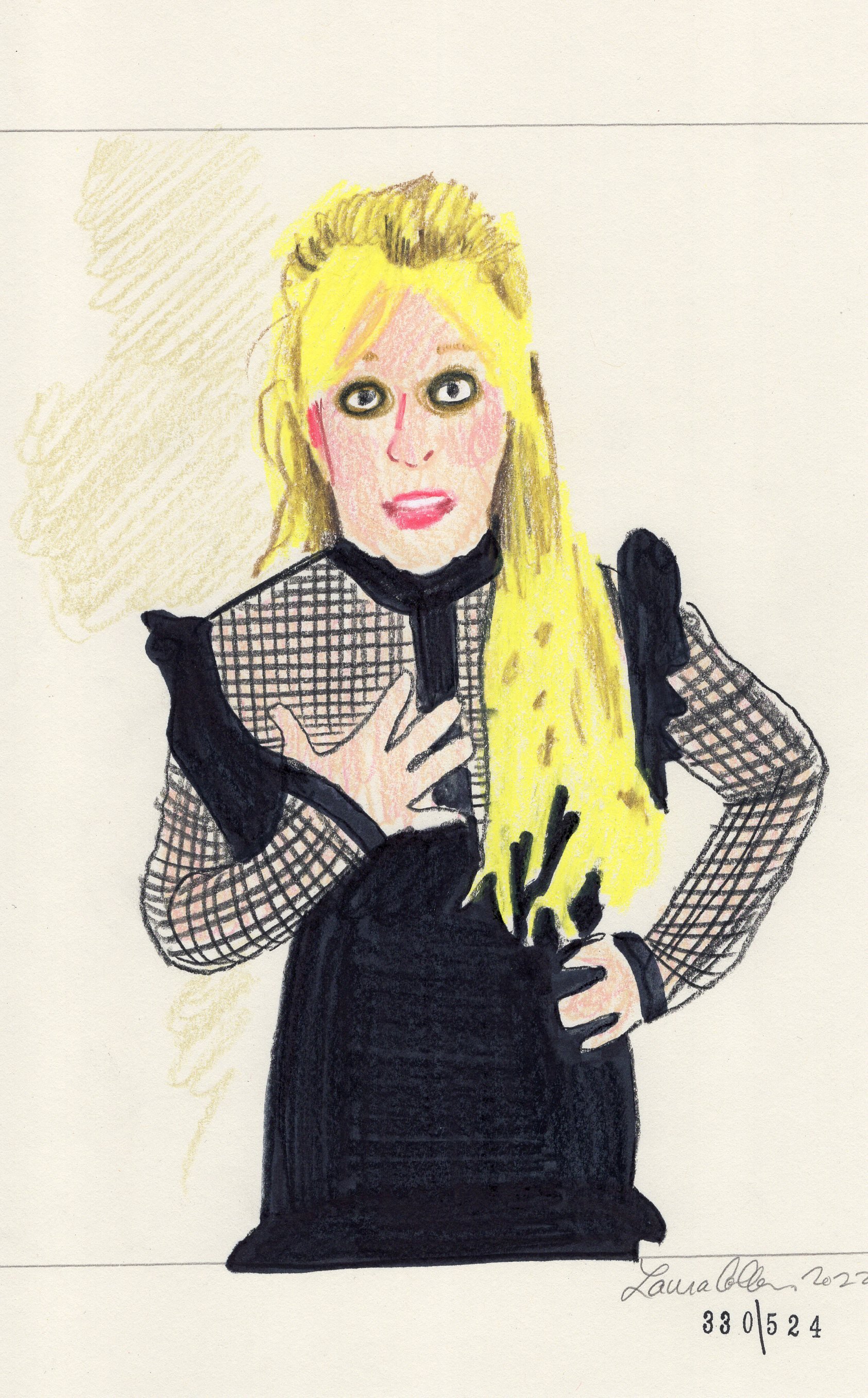 Laura Collins Britney Spears Animation 6x9in mixed media 2022 no330.jpg