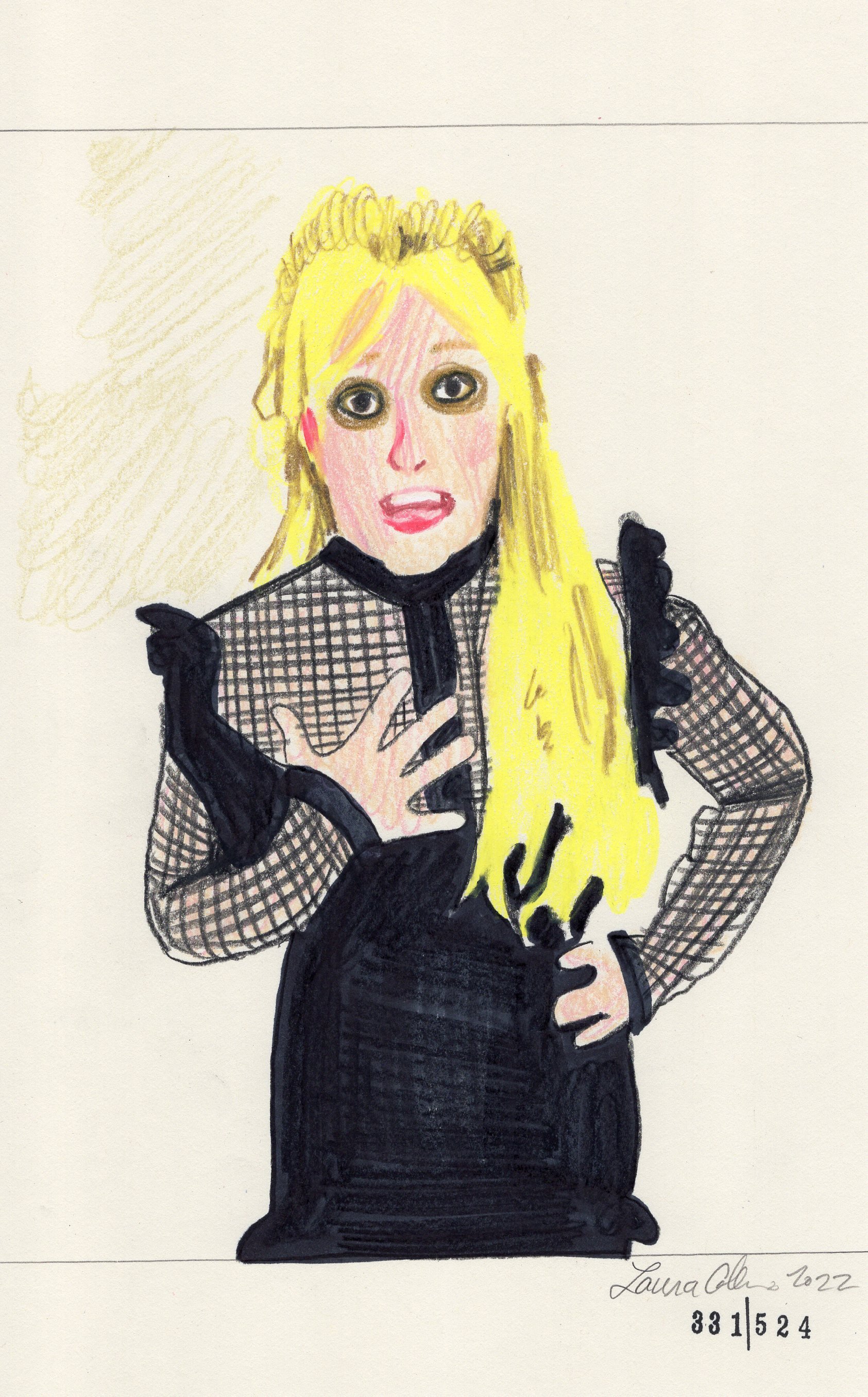 Laura Collins Britney Spears Animation 6x9in mixed media 2022 no331.jpg