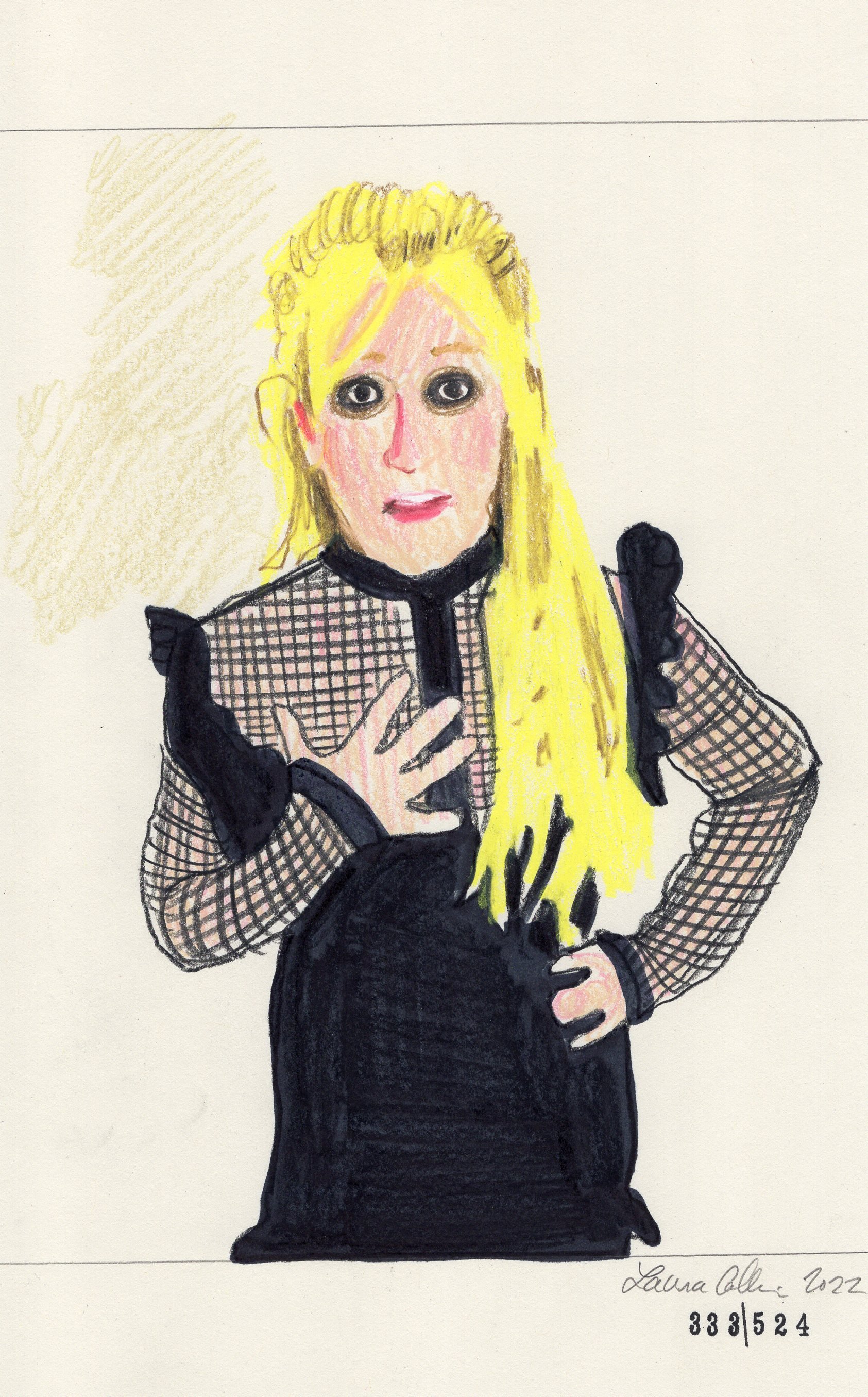 Laura Collins Britney Spears Animation 6x9in mixed media 2022 no333.jpg