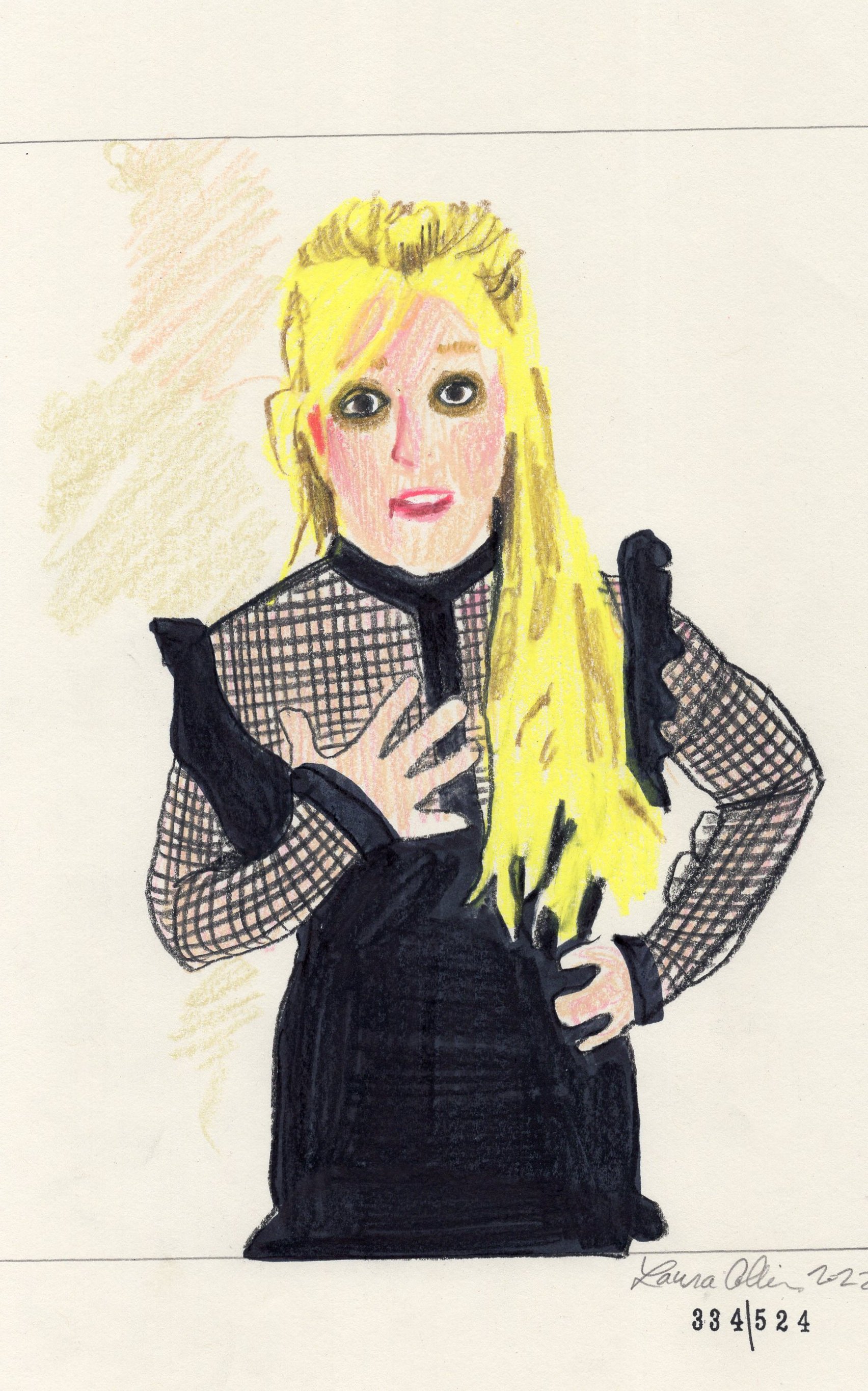 Laura Collins Britney Spears Animation 6x9in mixed media 2022 no334.jpg