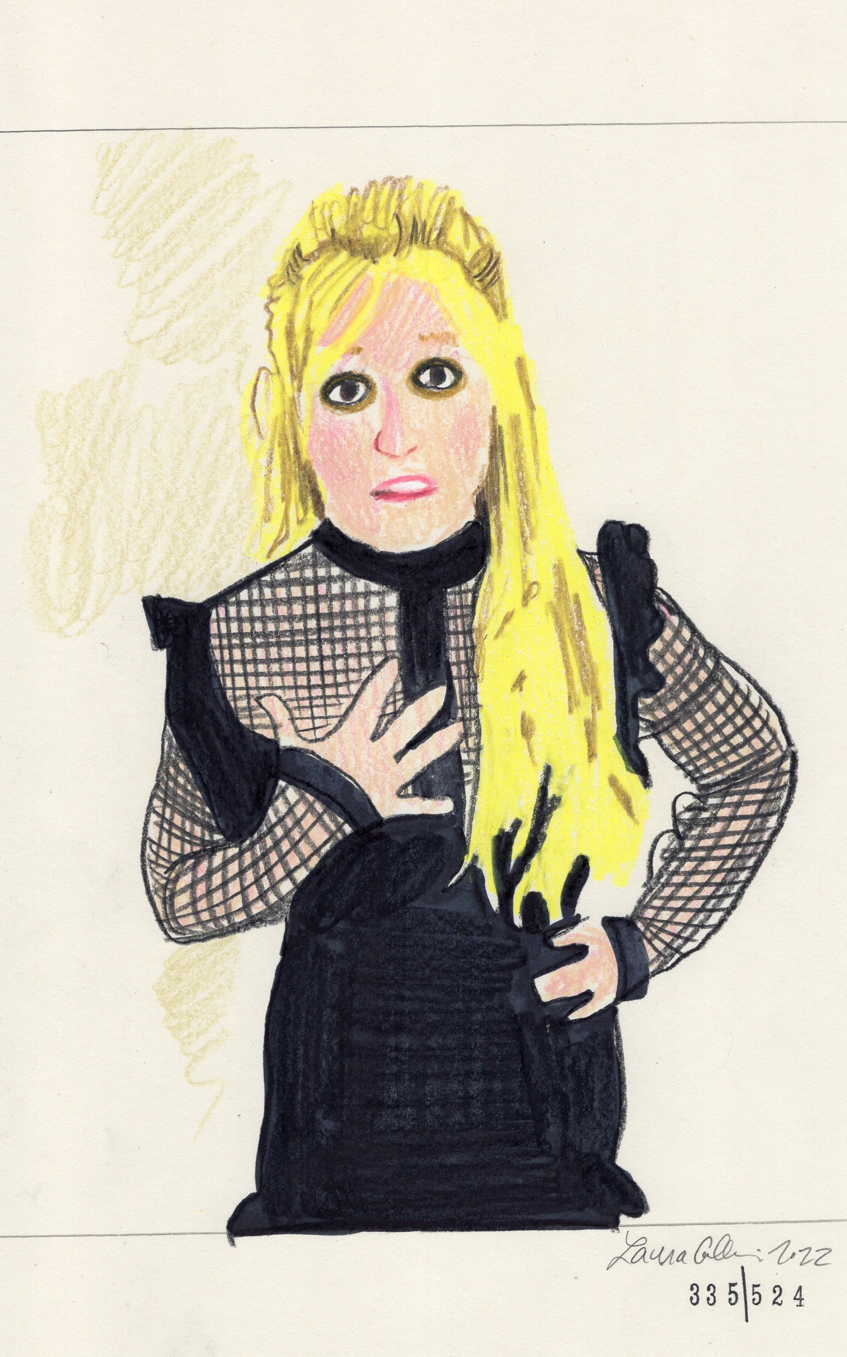 Laura Collins Britney Spears Animation 6x9in mixed media 2022 no335.jpg
