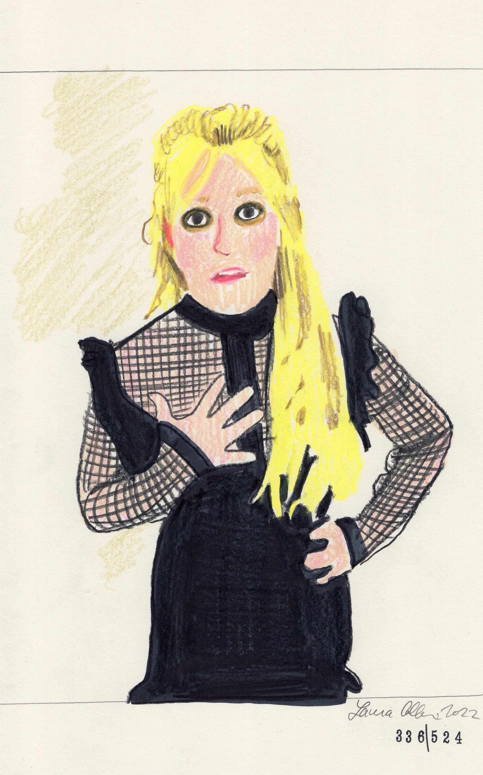 Laura Collins Britney Spears Animation 6x9in mixed media 2022 no336.jpg