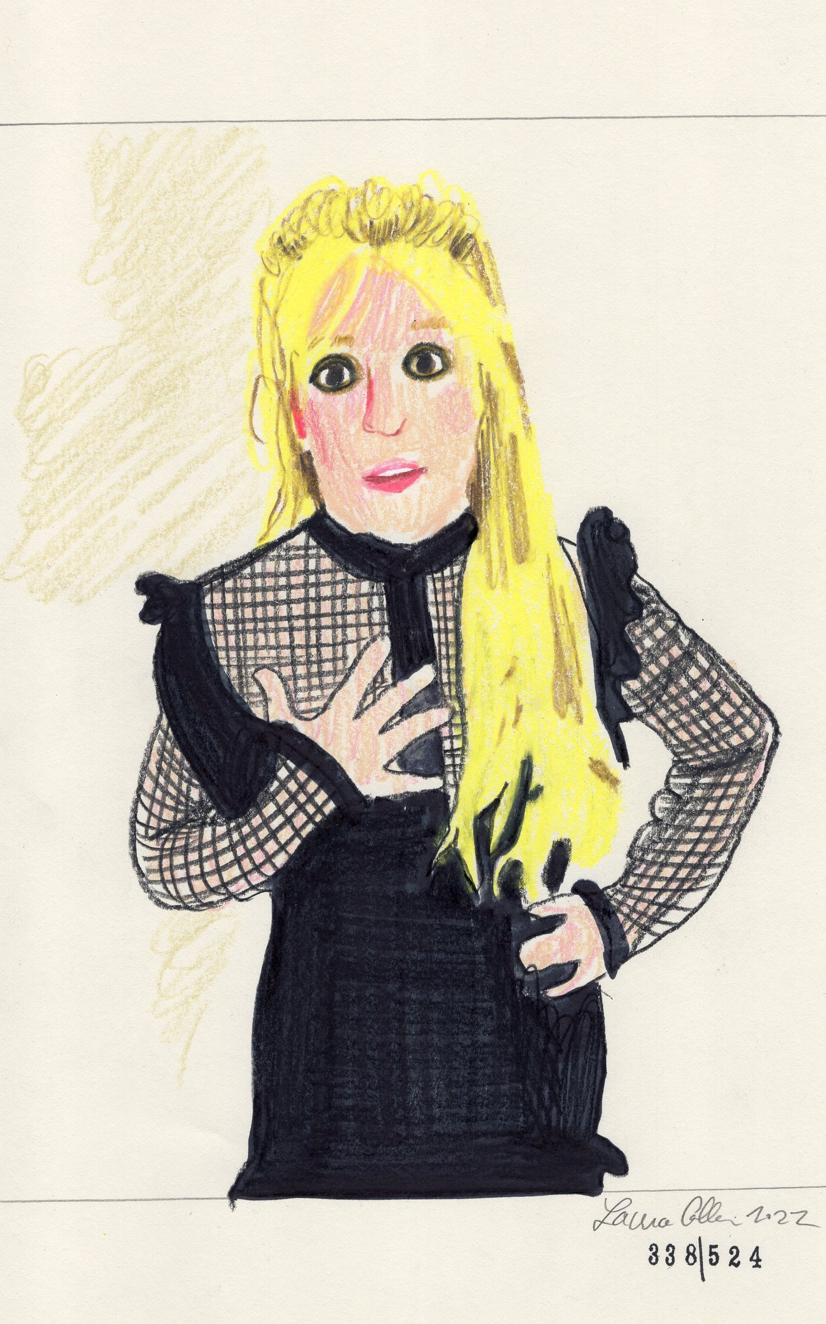 Laura Collins Britney Spears Animation 6x9in mixed media 2022 no338.jpg