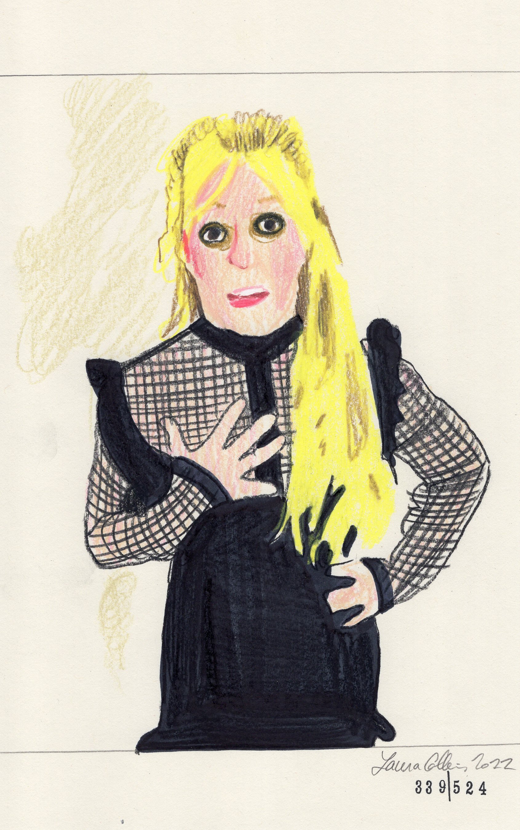 Laura Collins Britney Spears Animation 6x9in mixed media 2022 no339.jpg