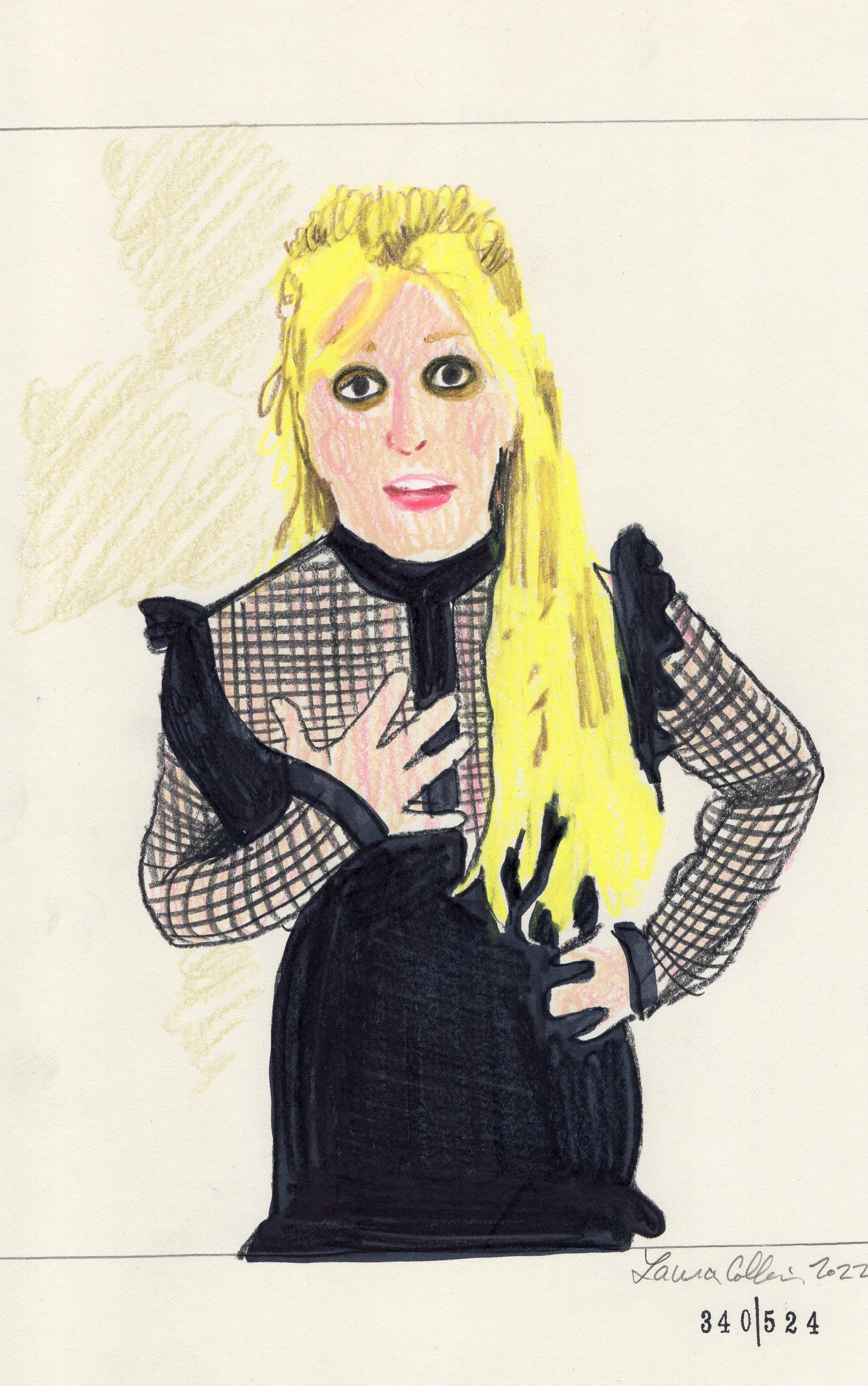 Laura Collins Britney Spears Animation 6x9in mixed media 2022 no340.jpg
