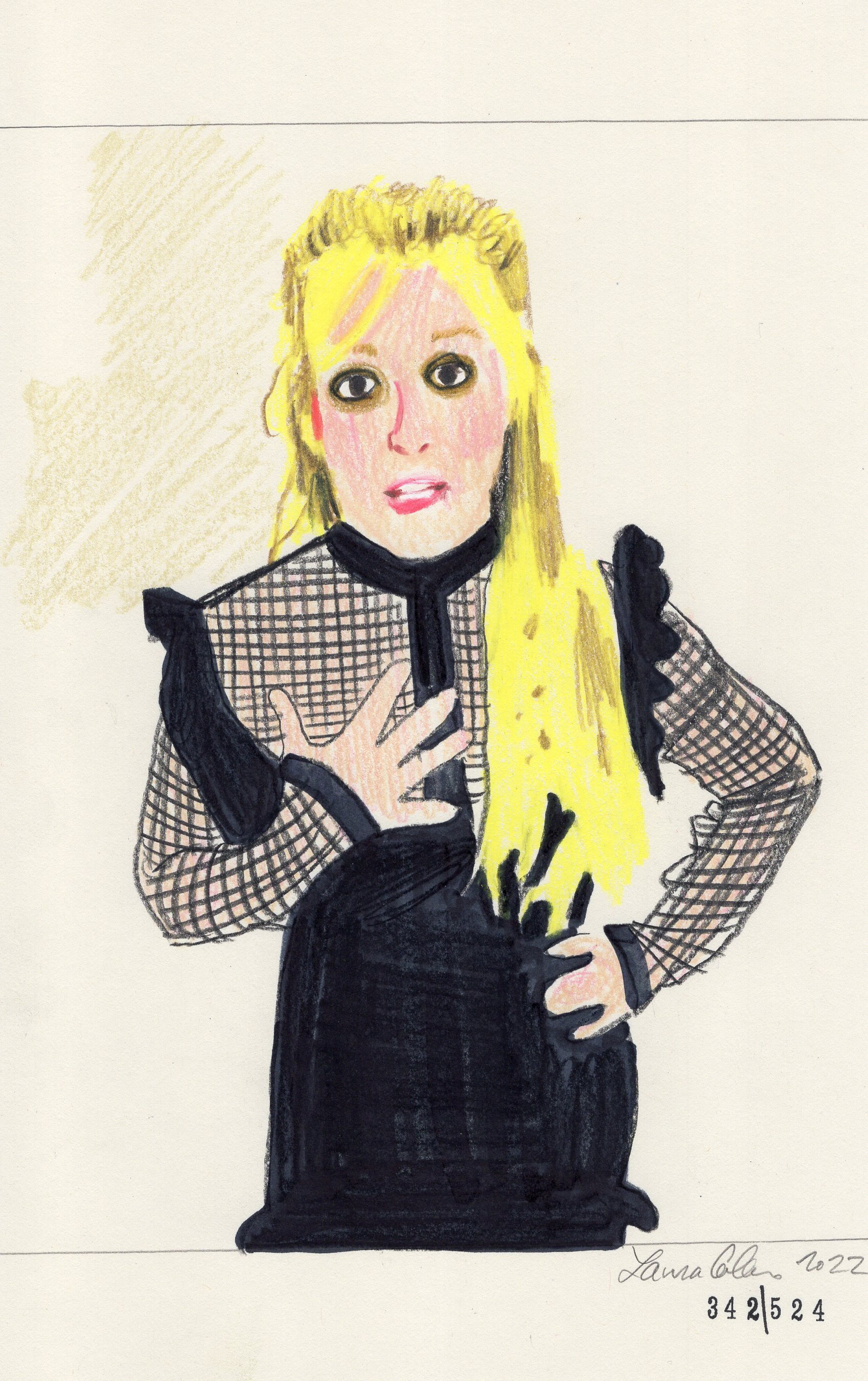 Laura Collins Britney Spears Animation 6x9in mixed media 2022 no342.jpg