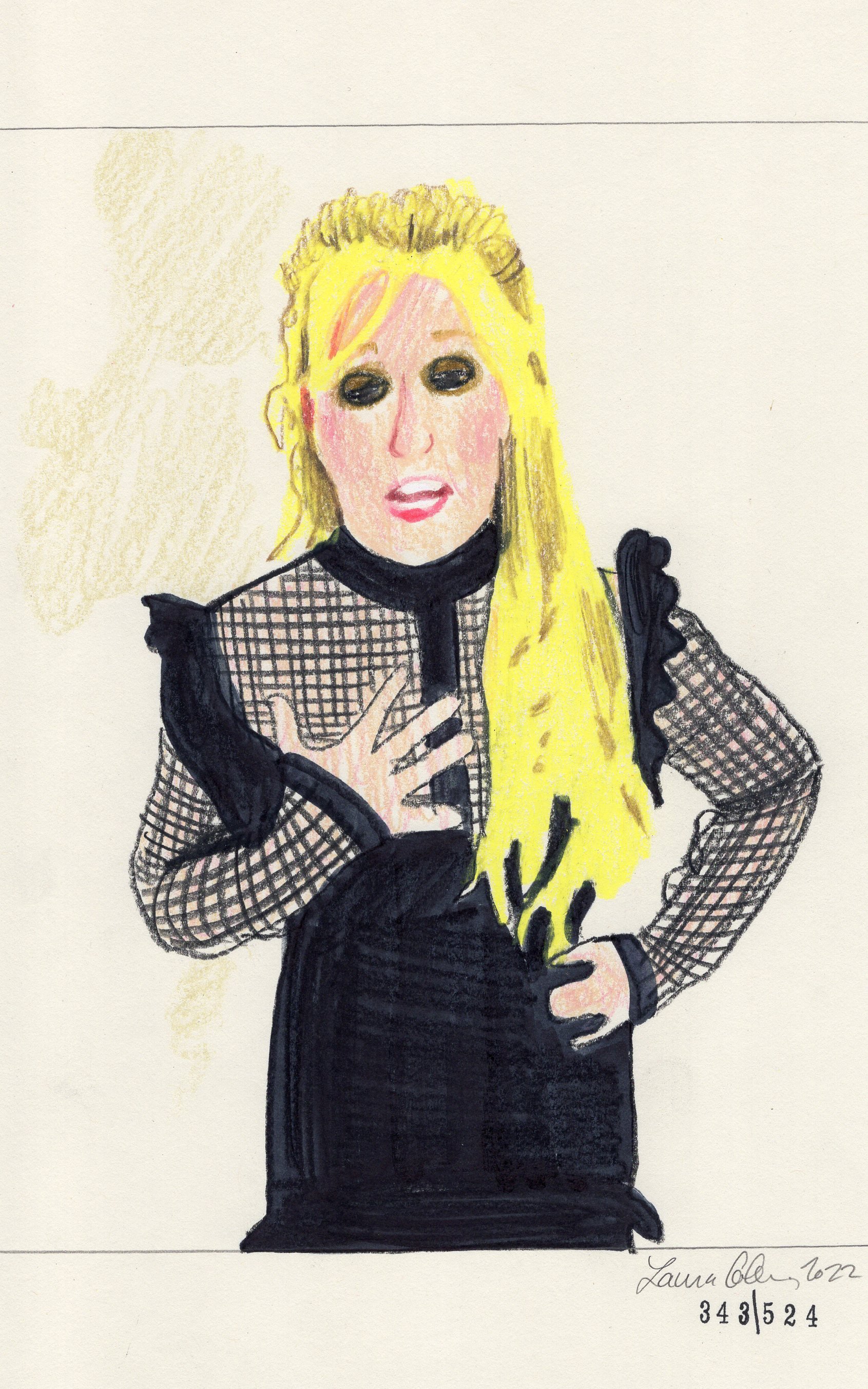 Laura Collins Britney Spears Animation 6x9in mixed media 2022 no343.jpg