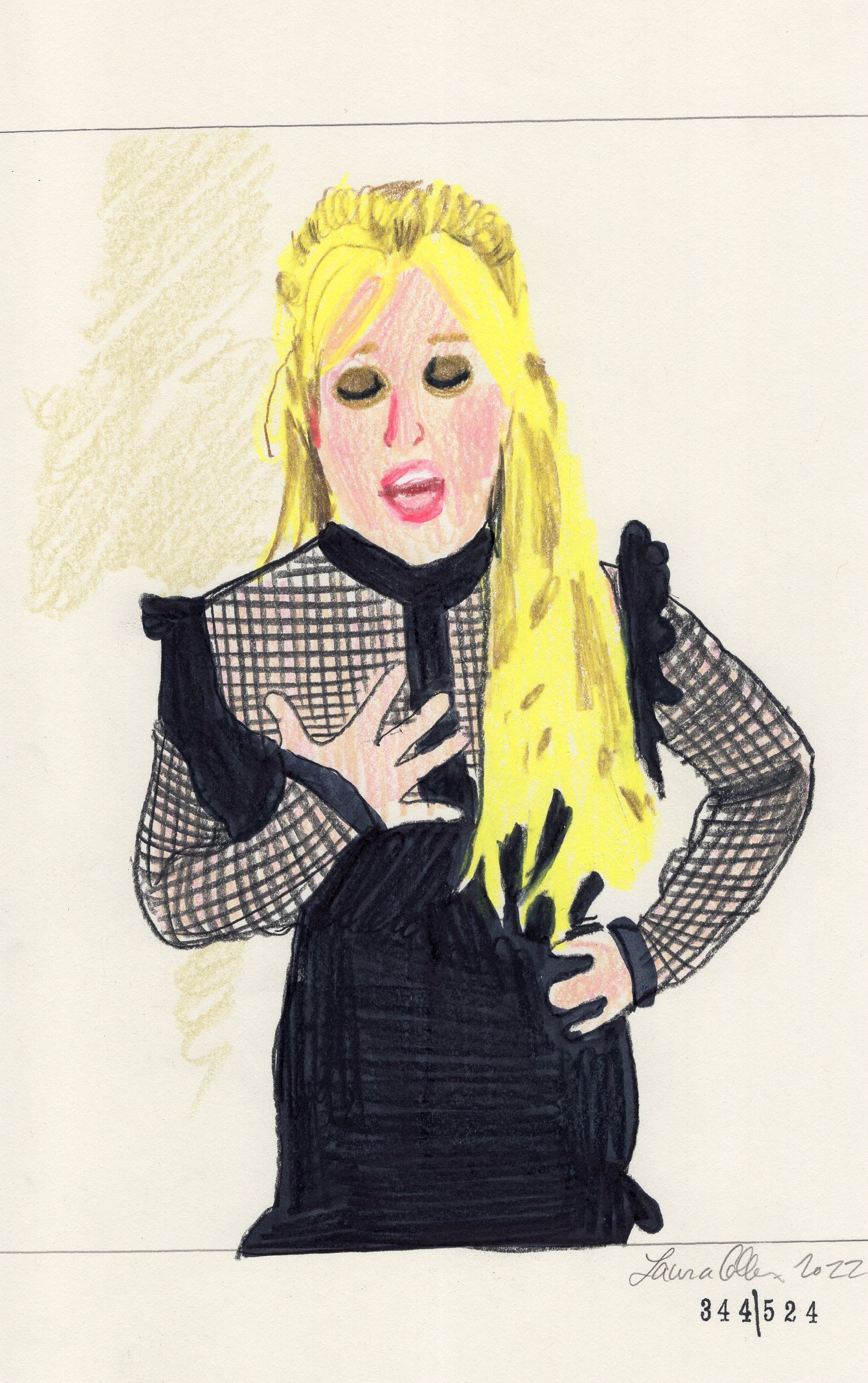 Laura Collins Britney Spears Animation 6x9in mixed media 2022 no344.jpg