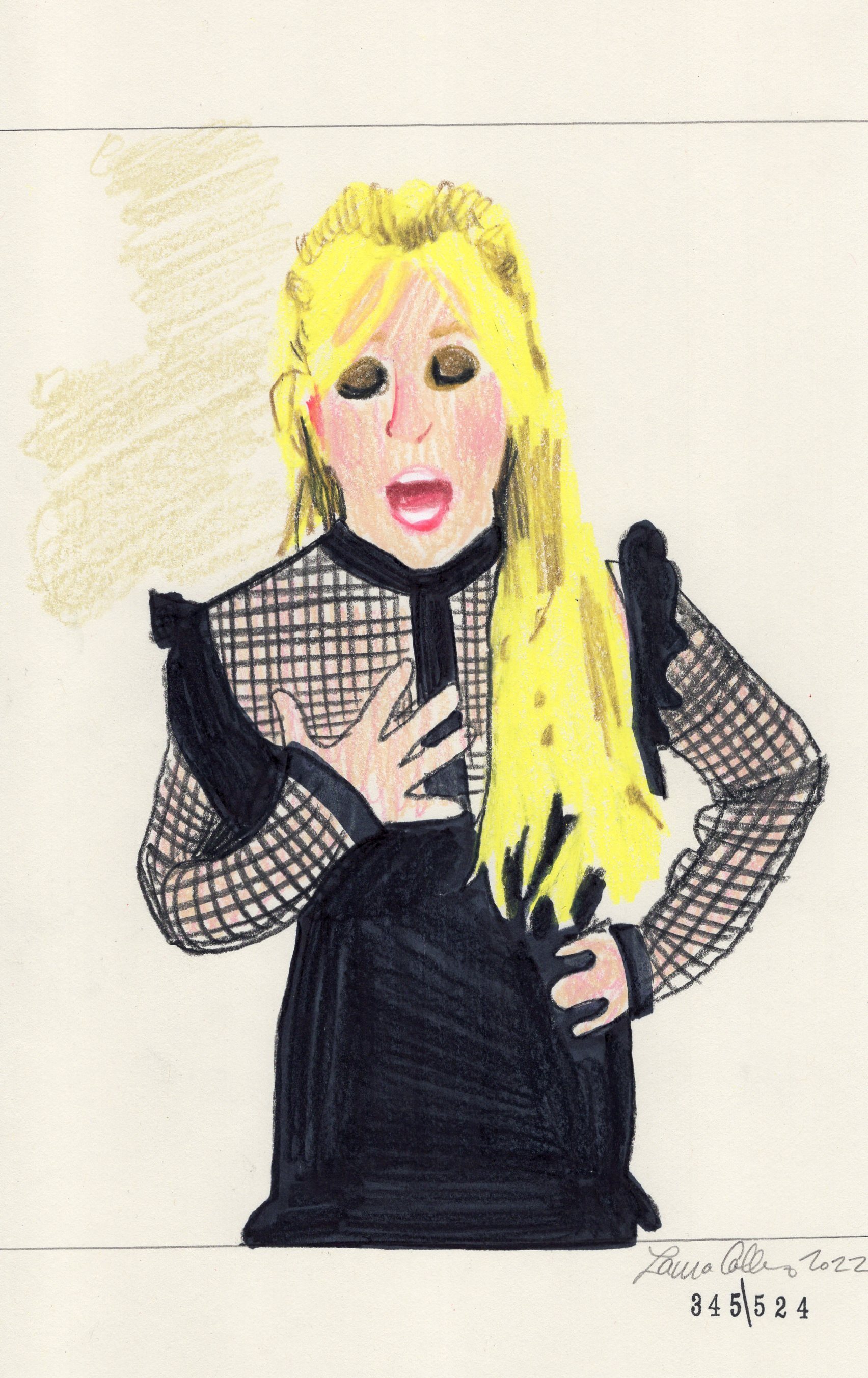 Laura Collins Britney Spears Animation 6x9in mixed media 2022 no345.jpg