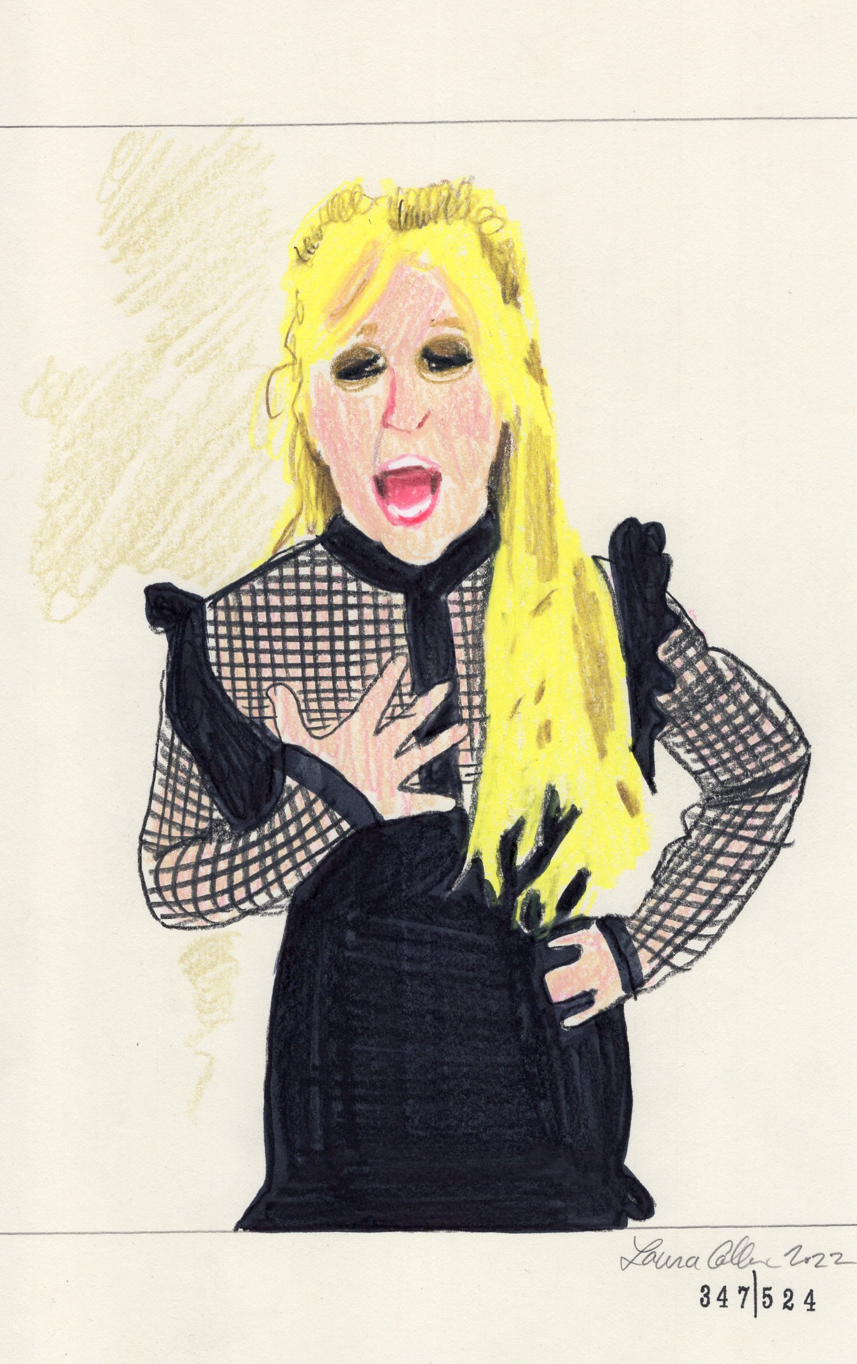 Laura Collins Britney Spears Animation 6x9in mixed media 2022 no347.jpg