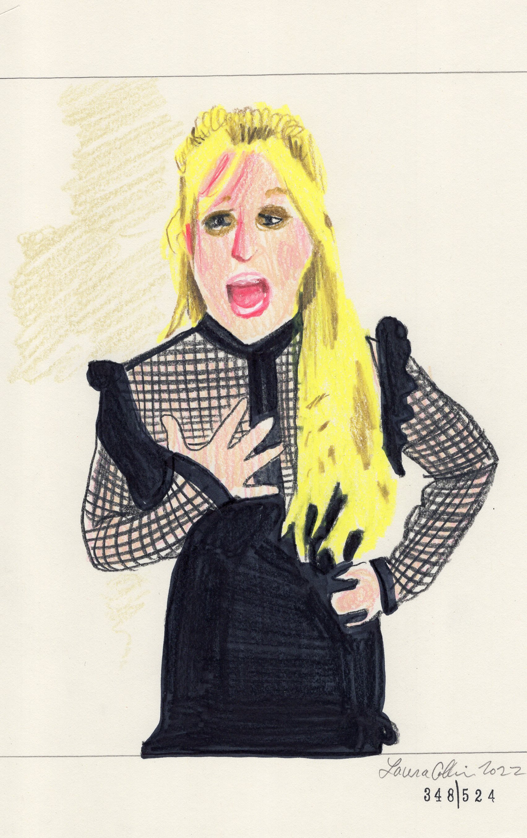Laura Collins Britney Spears Animation 6x9in mixed media 2022 no348.jpg