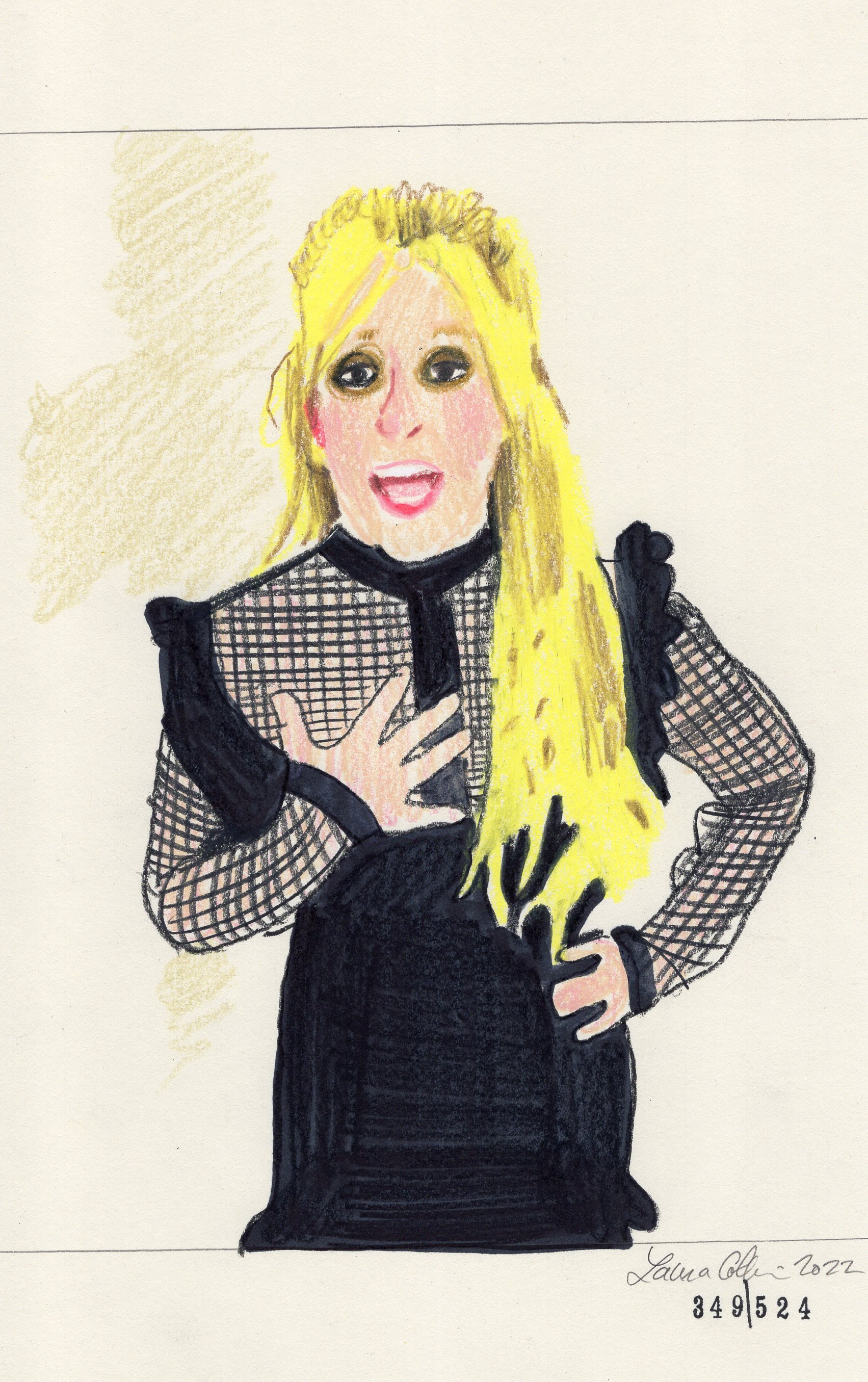 Laura Collins Britney Spears Animation 6x9in mixed media 2022 no349.jpg