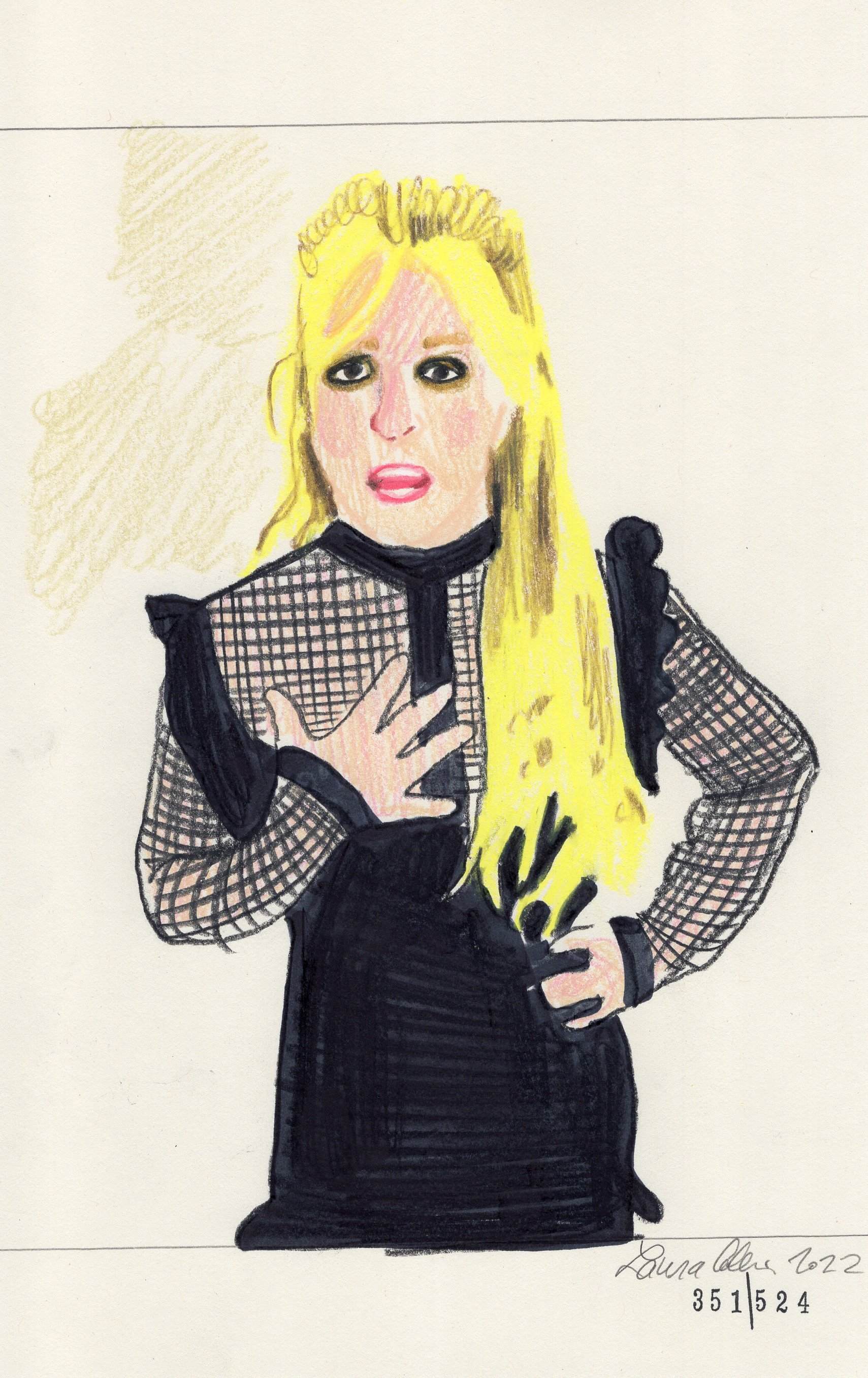 Laura Collins Britney Spears Animation 6x9in mixed media 2022 no351.jpg