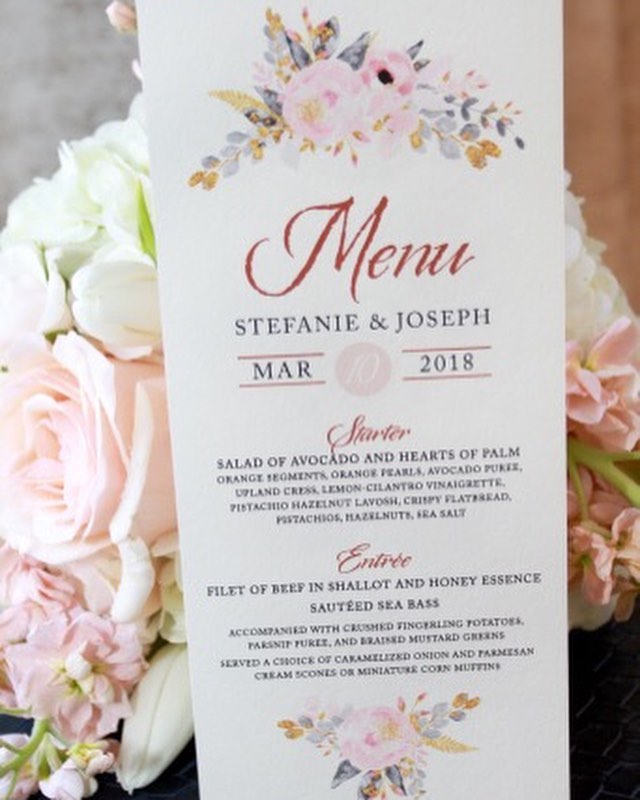 Repost from @mayla_studios using @RepostRegramApp - Thank you Stefanie for sending these prof photos over! Your big day looked absolutely beautiful. #weddingmenu #blushwedding