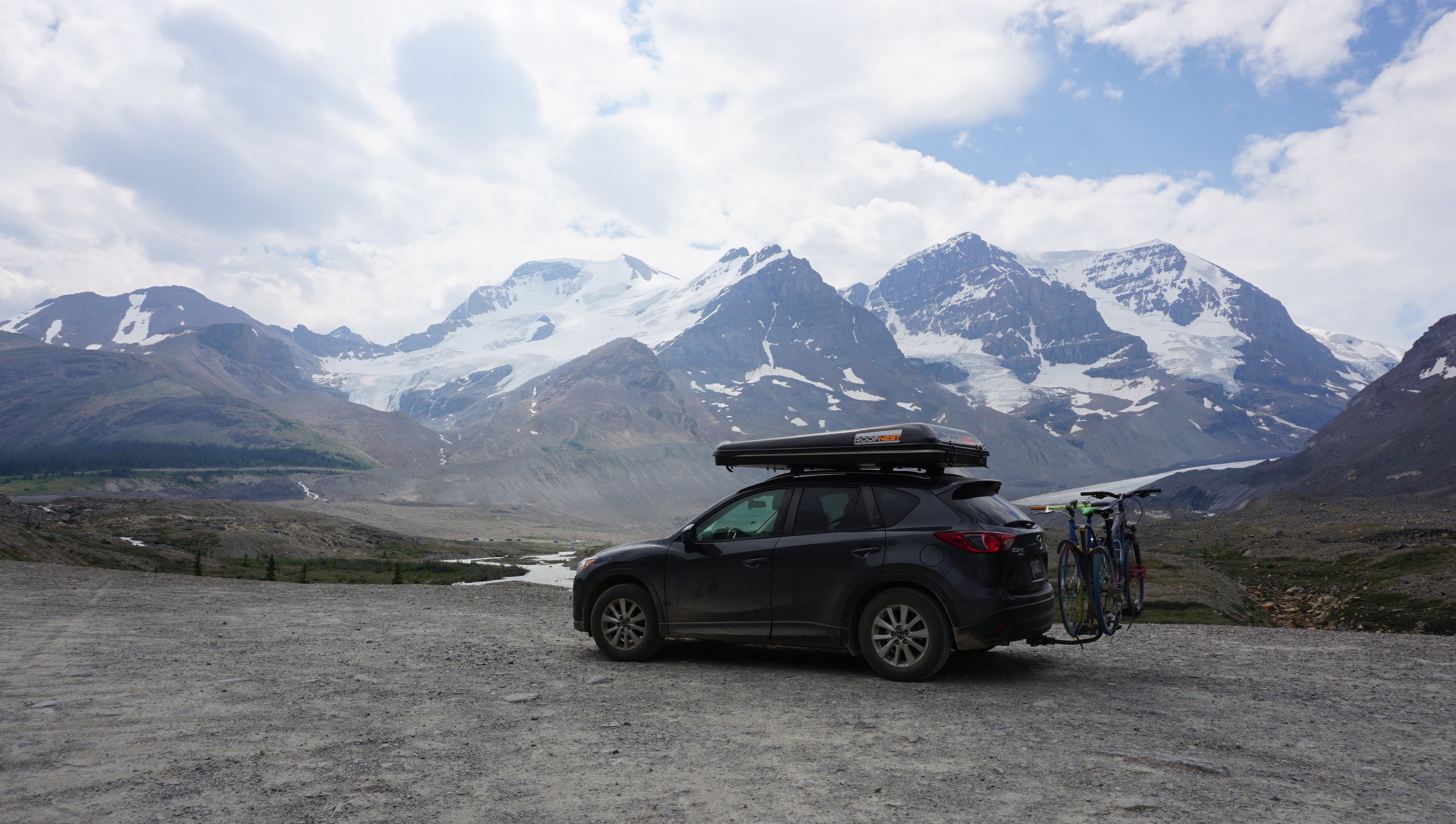 On our way from a backcountry night in Jasper heading to Banff