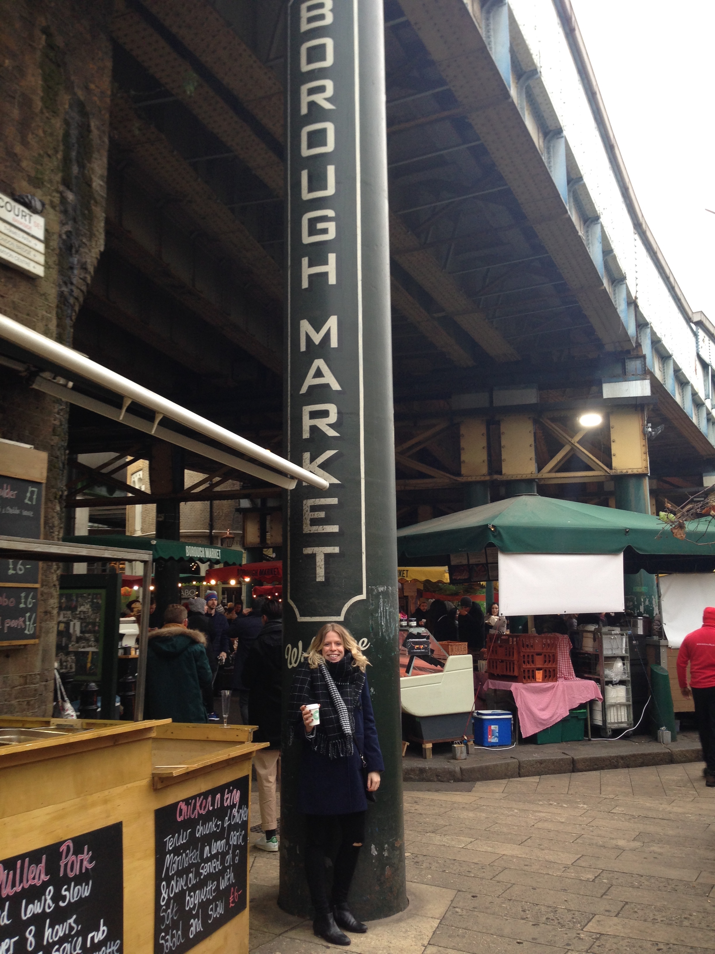Enjoying a goat milk hot chocolate from the Greedy Goat