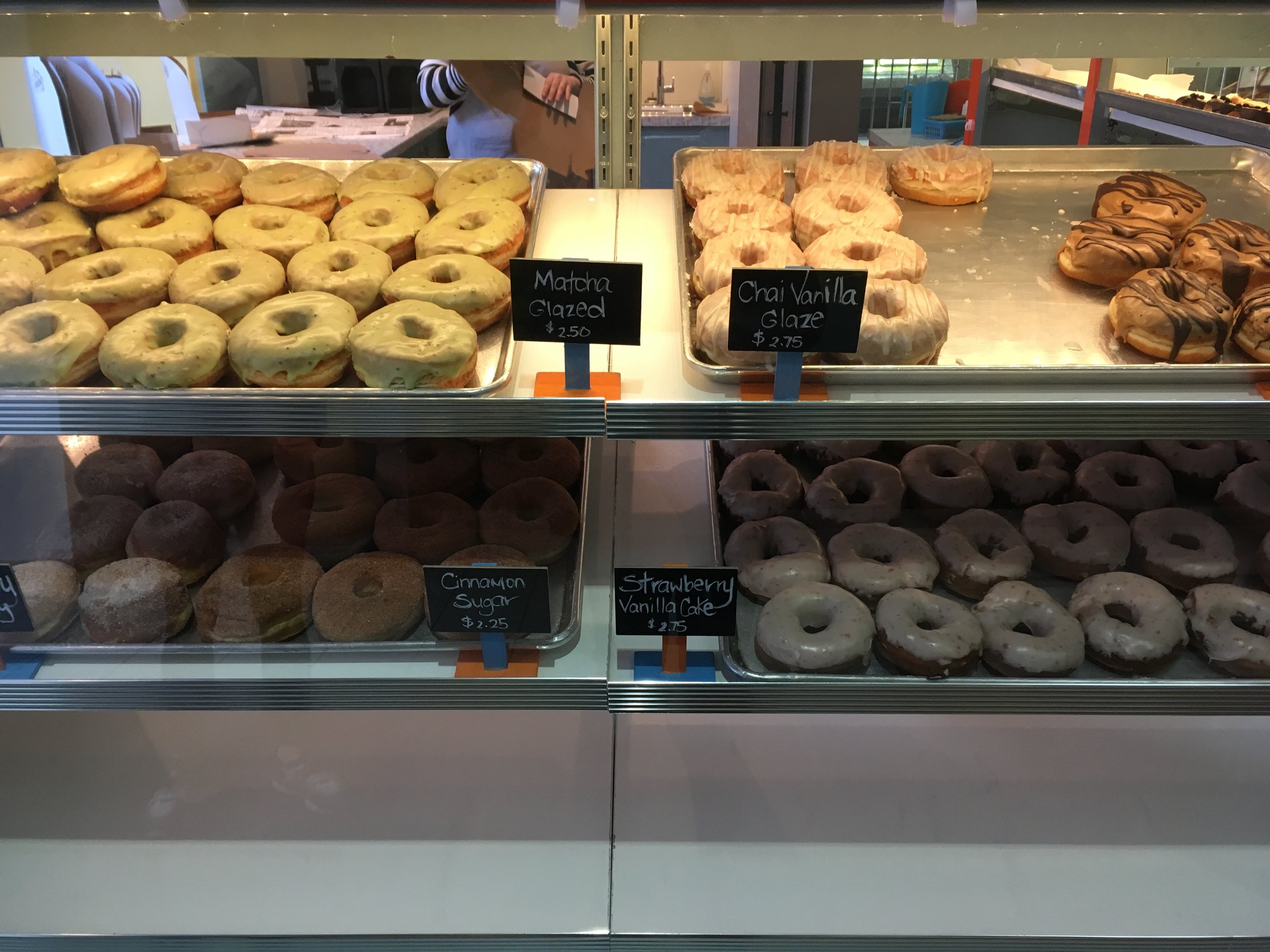 The day's selections of donuts