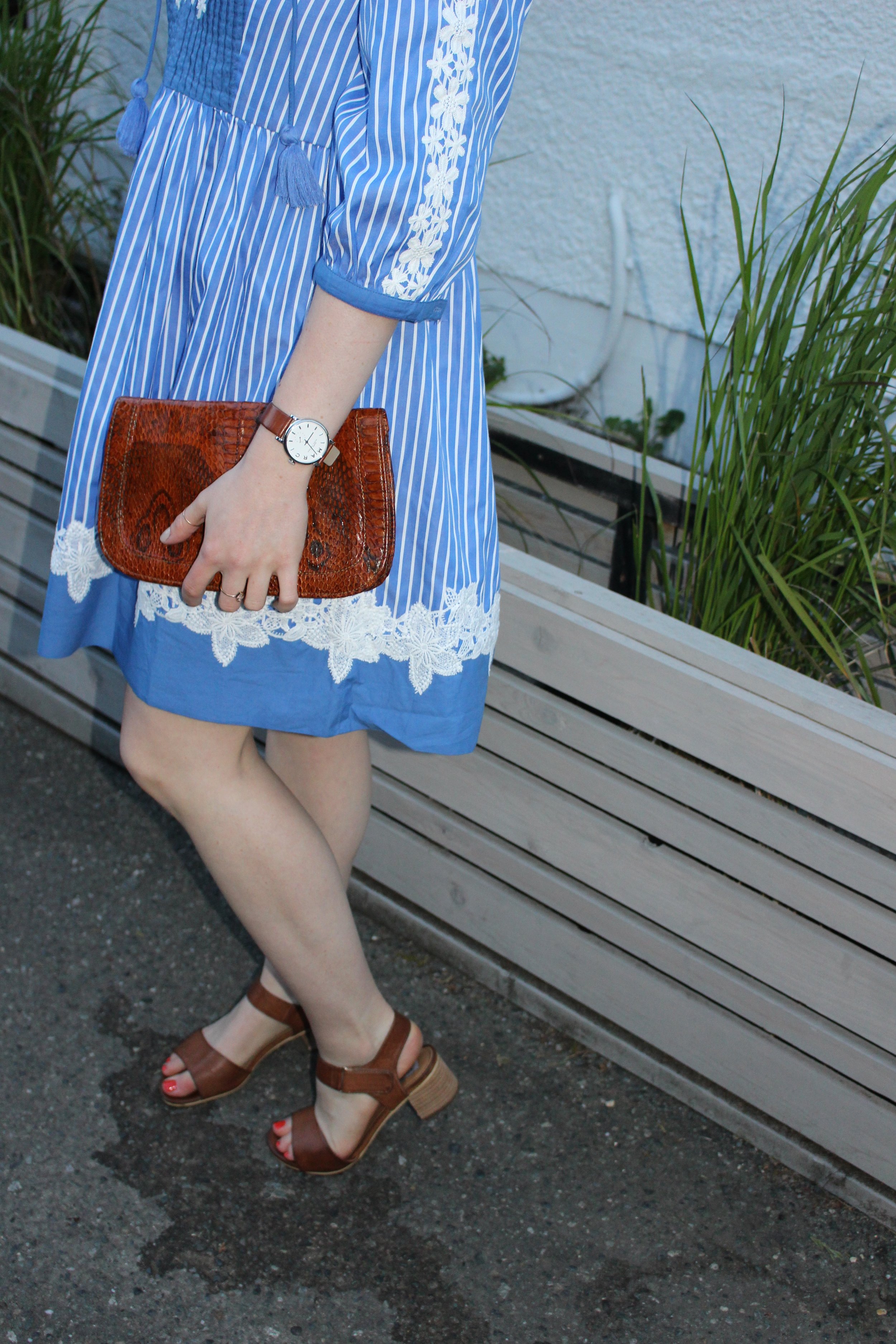 Details: Marc Jacobs Watch, Little Gold Ring, Vintage Clutch, Steve Madden Sandals