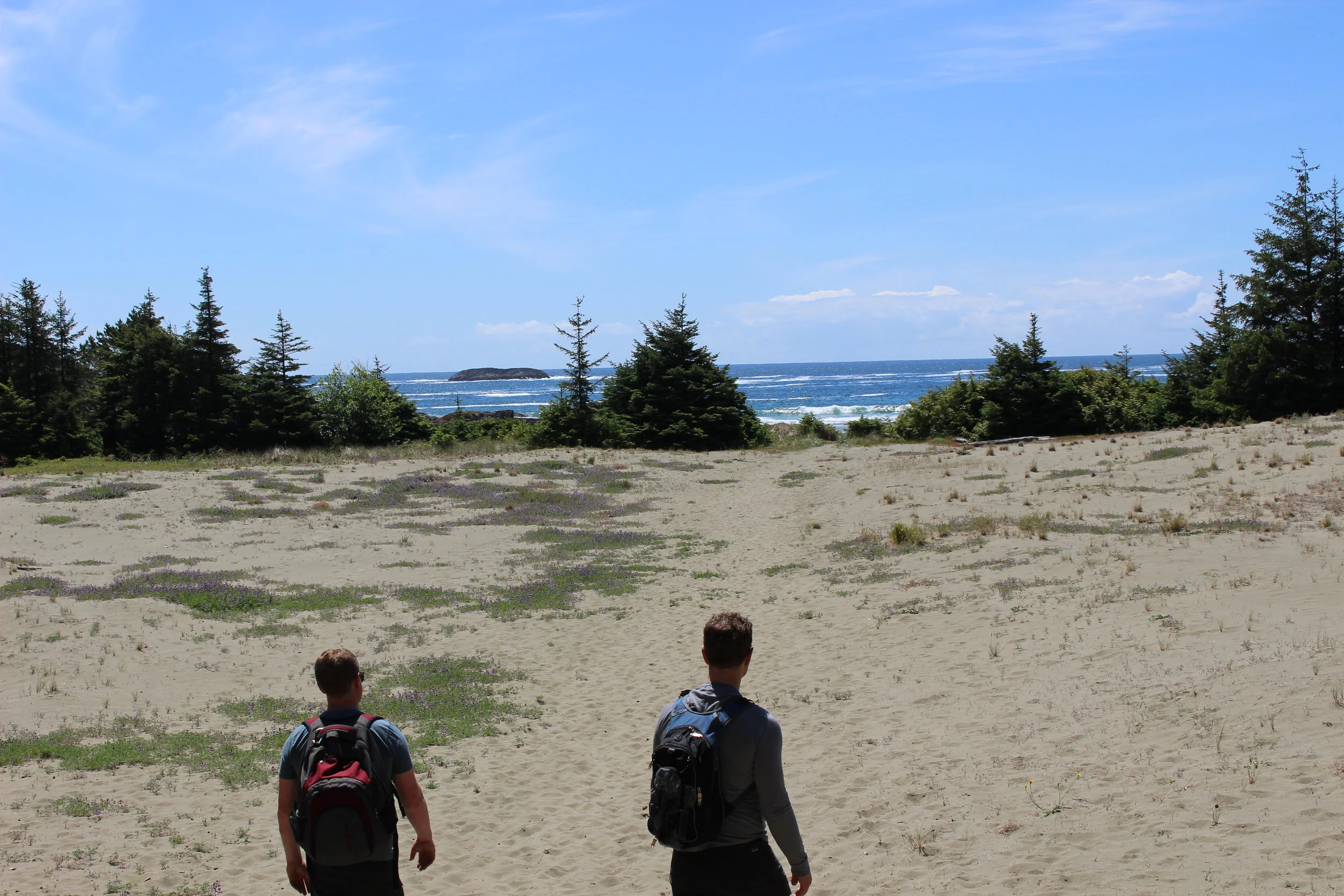 Coming out of the forest onto the gorgeous and secluded beach