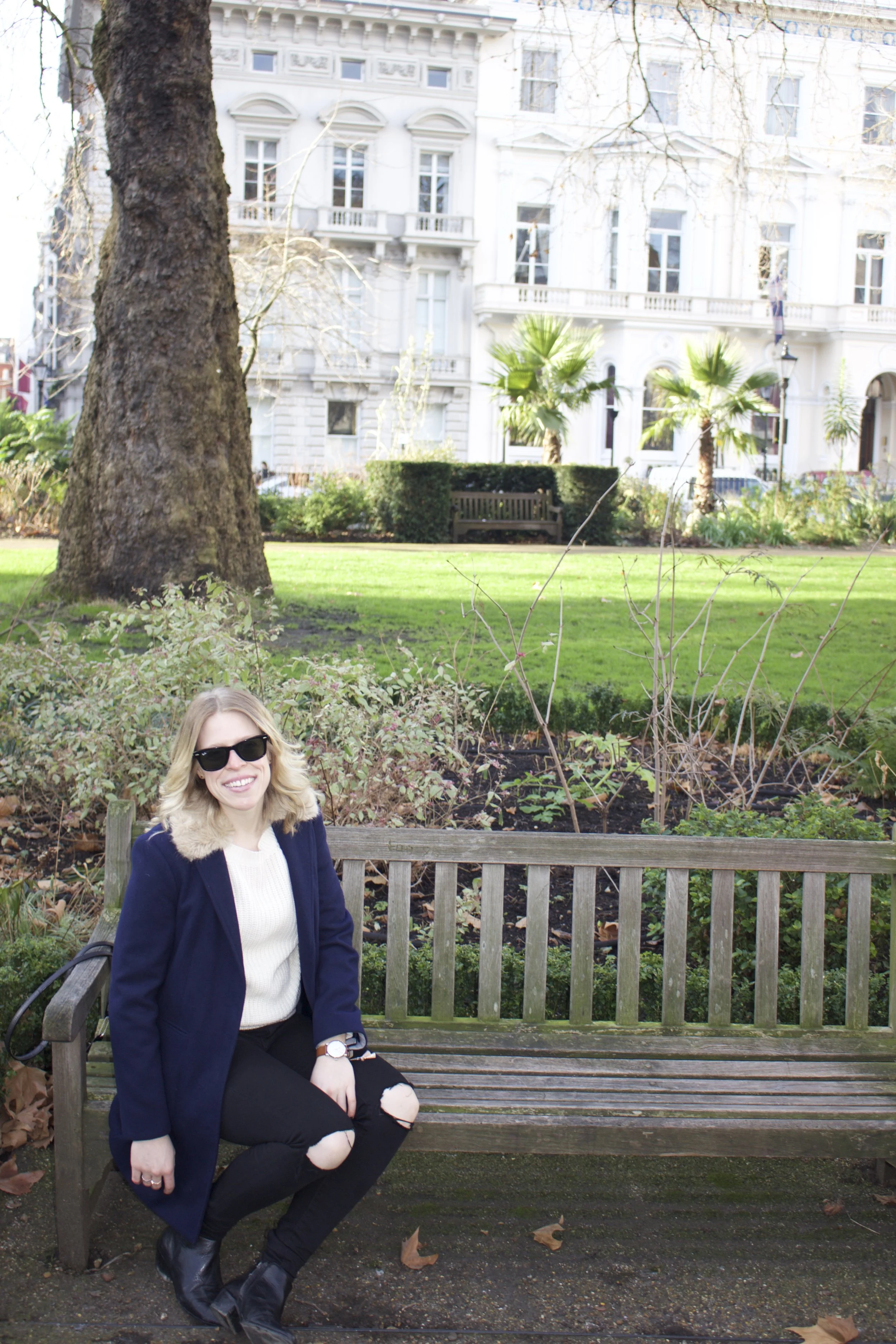 Topshop coat , Topshop sweater , American Eagle jeans , Sam Edelman boots , Marc Jacobs watch