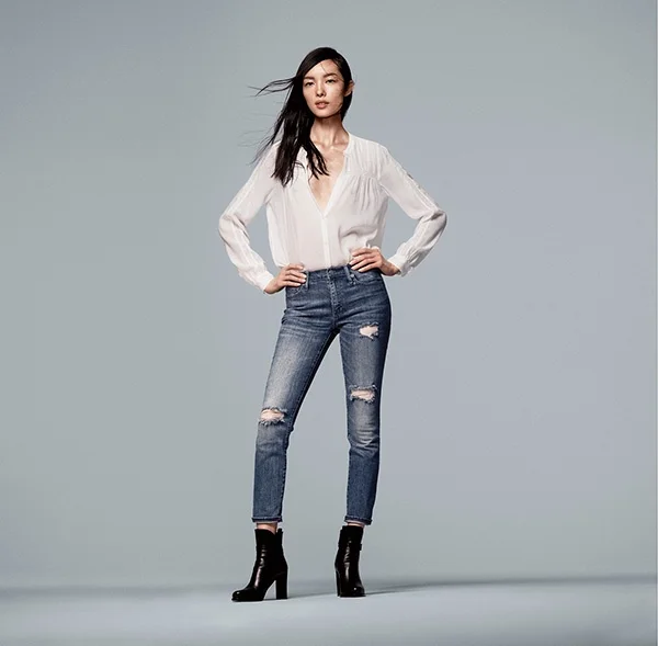 Check out this option from GAP 'Mid Rise Destructed True Skinny Ankle Jeans' $89.95