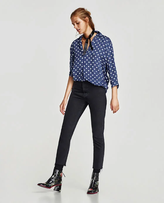 Polka Dot Print Blouse , $49.90