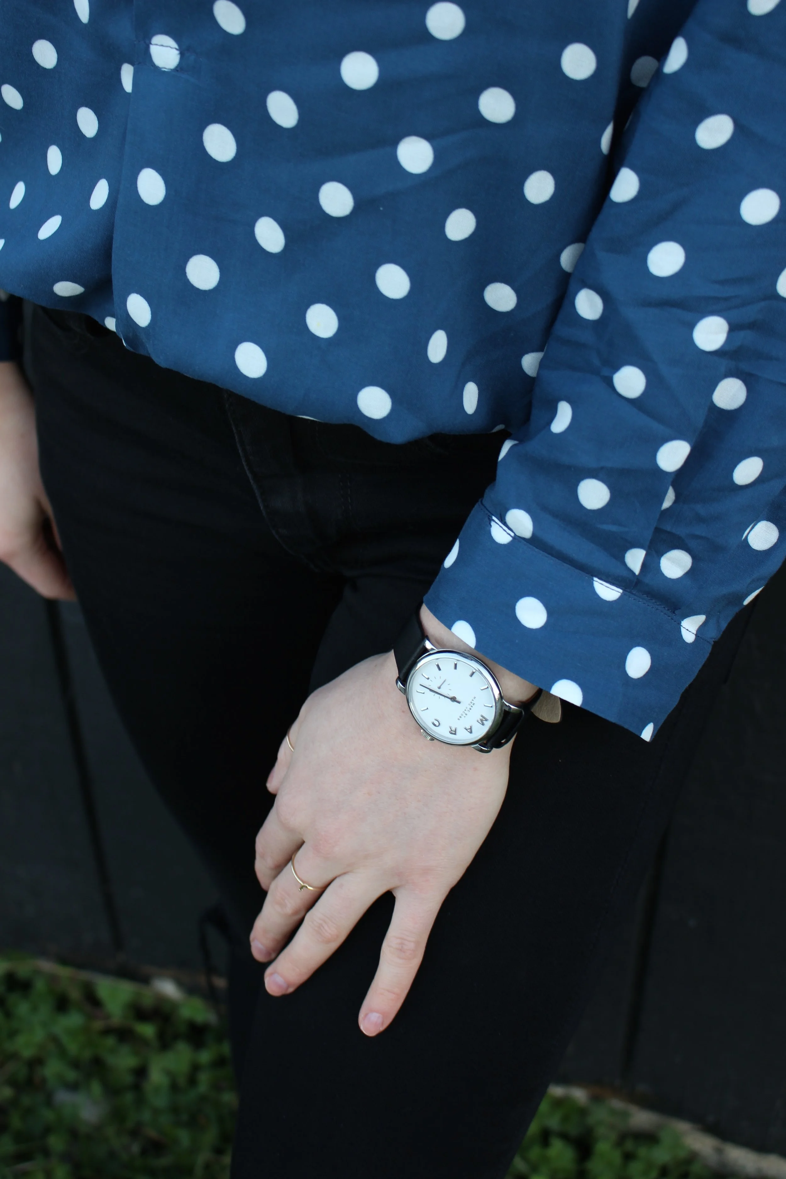 Details: Marc Jacobs Watch, Catbird Initial Ring, Etsy Thumb Ring