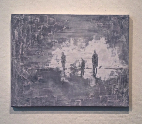 “THE DRIFTERS” – 24” x 30” (acrylic paint and plaster on canvas, 2014)