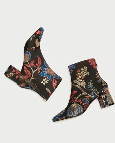 Zara , High Heel Jacquard Ankle Boots , $69.90