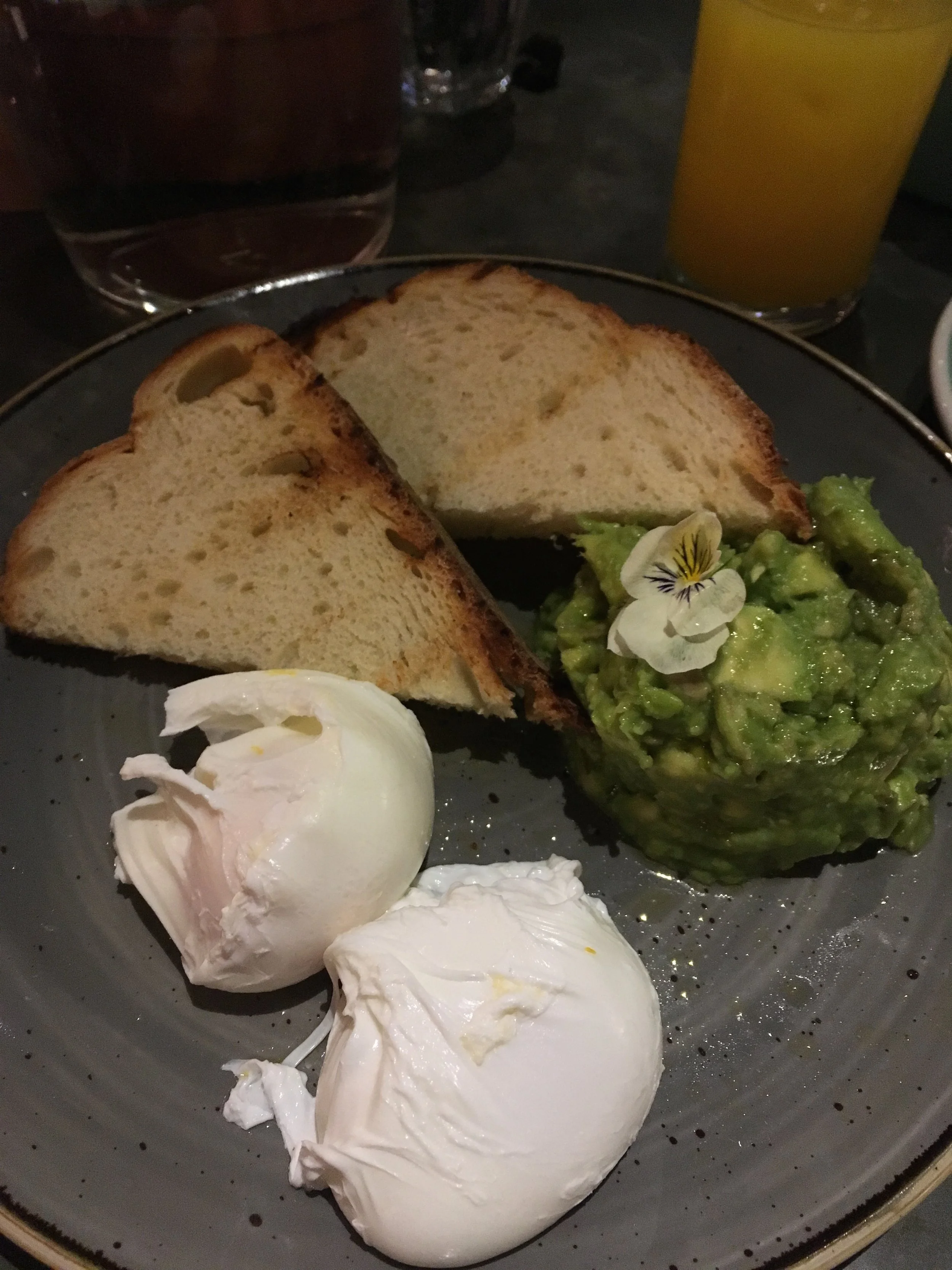 My mashed avocado & toast with a side of poached eggs