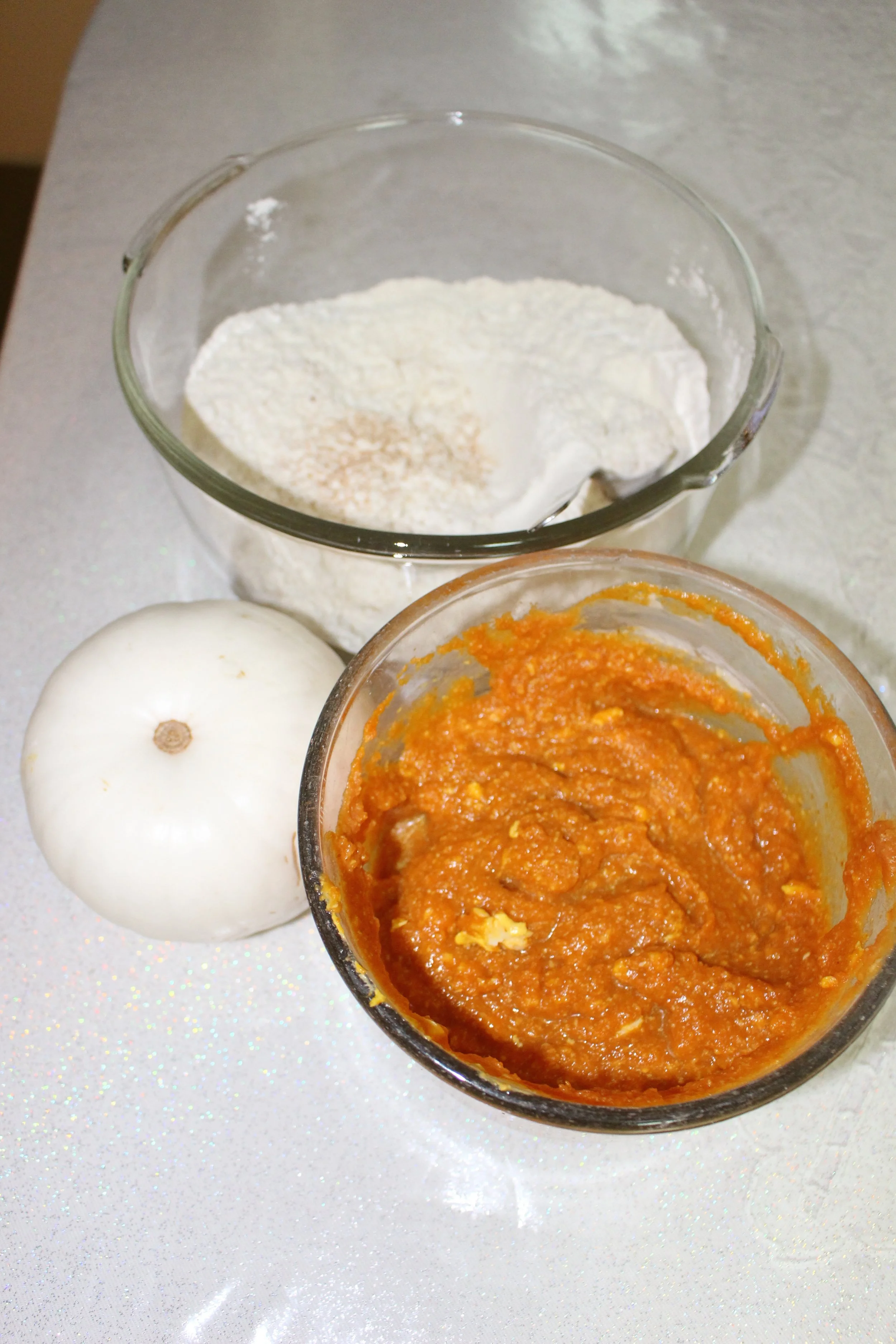 Ready to mix the wet ingredients with the dry ingredients