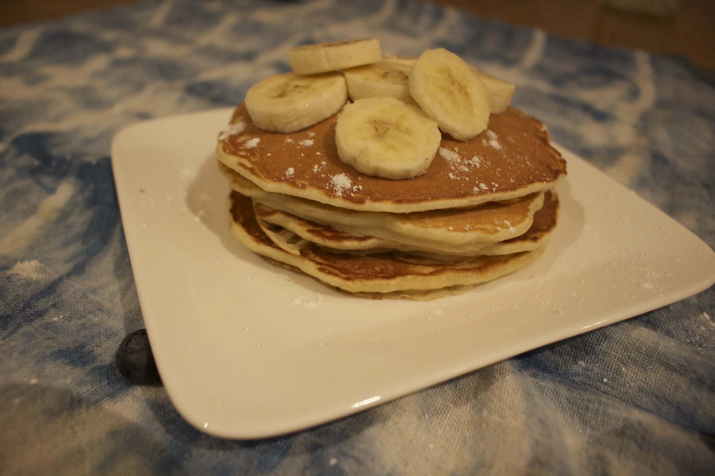 Delicious stack of banana pancakes