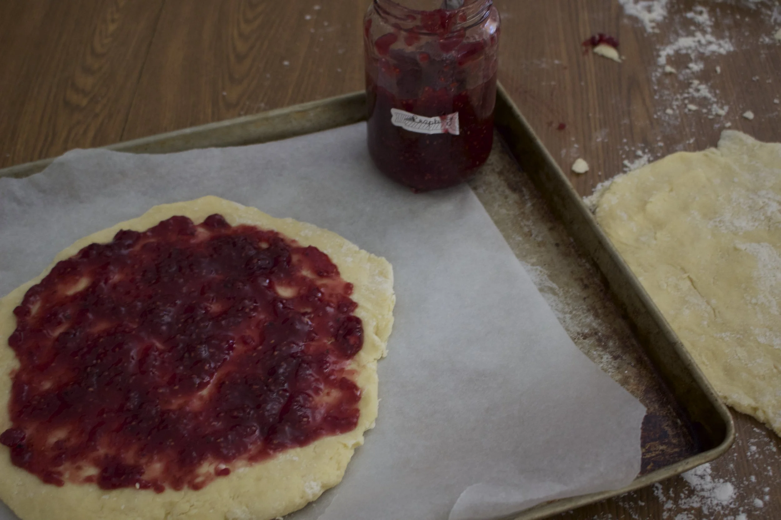 I used Ursula's delicious raspberry jam