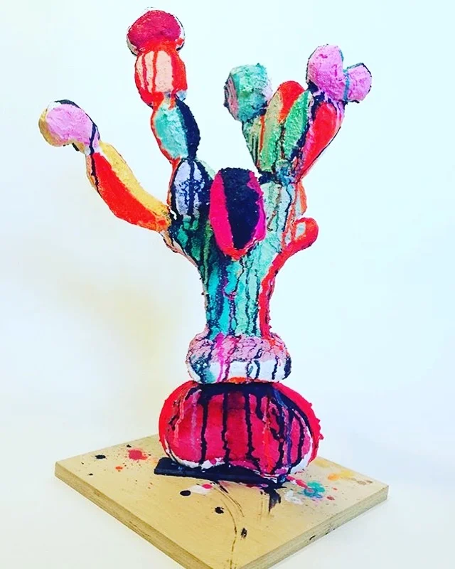 Ediable Arrangement , 12x16 inches, mixed media sculpture including styrofoam, mortor and acrylic paint, 2017
