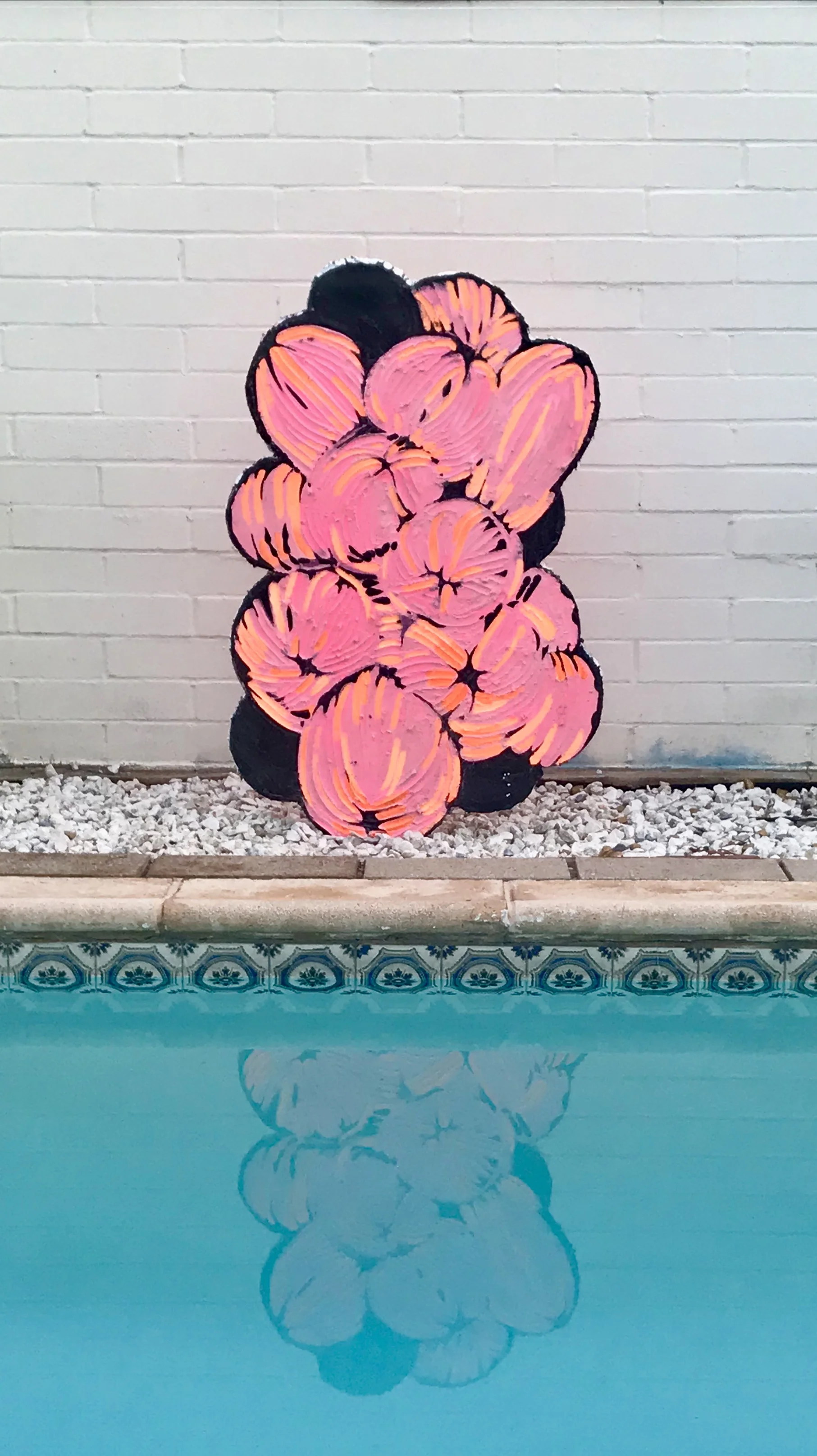 Double Bubble Barrel , approx. 48x36x2 inches, mixed media sculpture, 2018