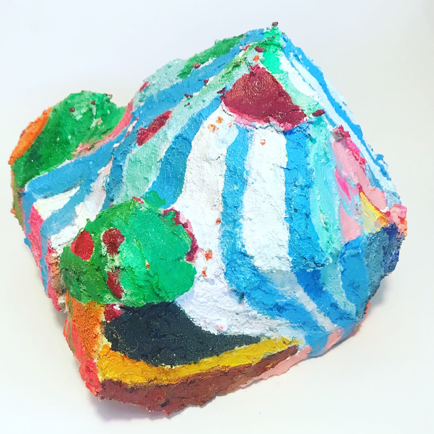  Mini Salvation Mountain  Mixed media sculpture  approx. 7”x8.5”x7.5”  2019 