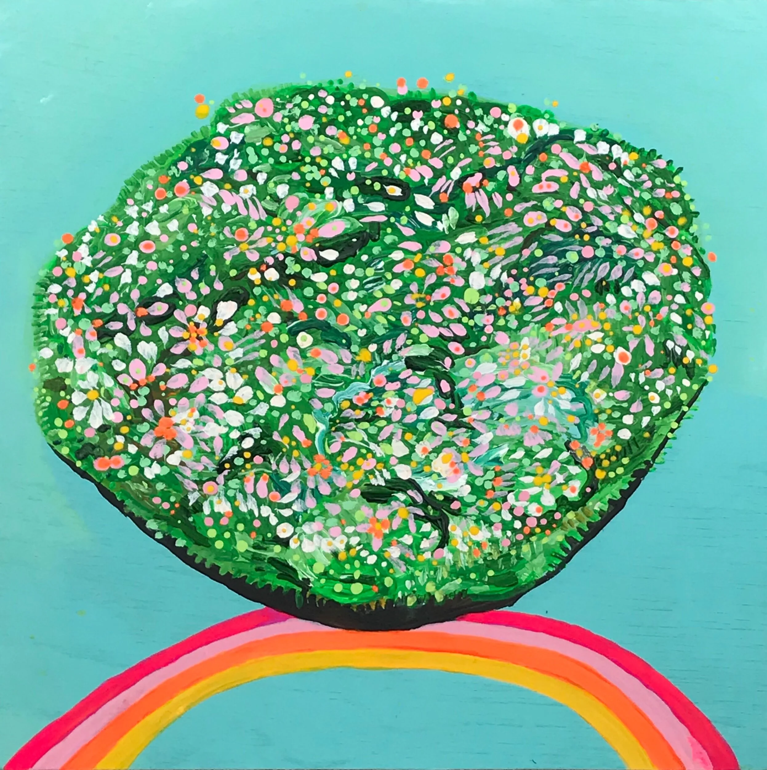   Love Offers Levity   8”x8”  Mixed media on panel  2020 