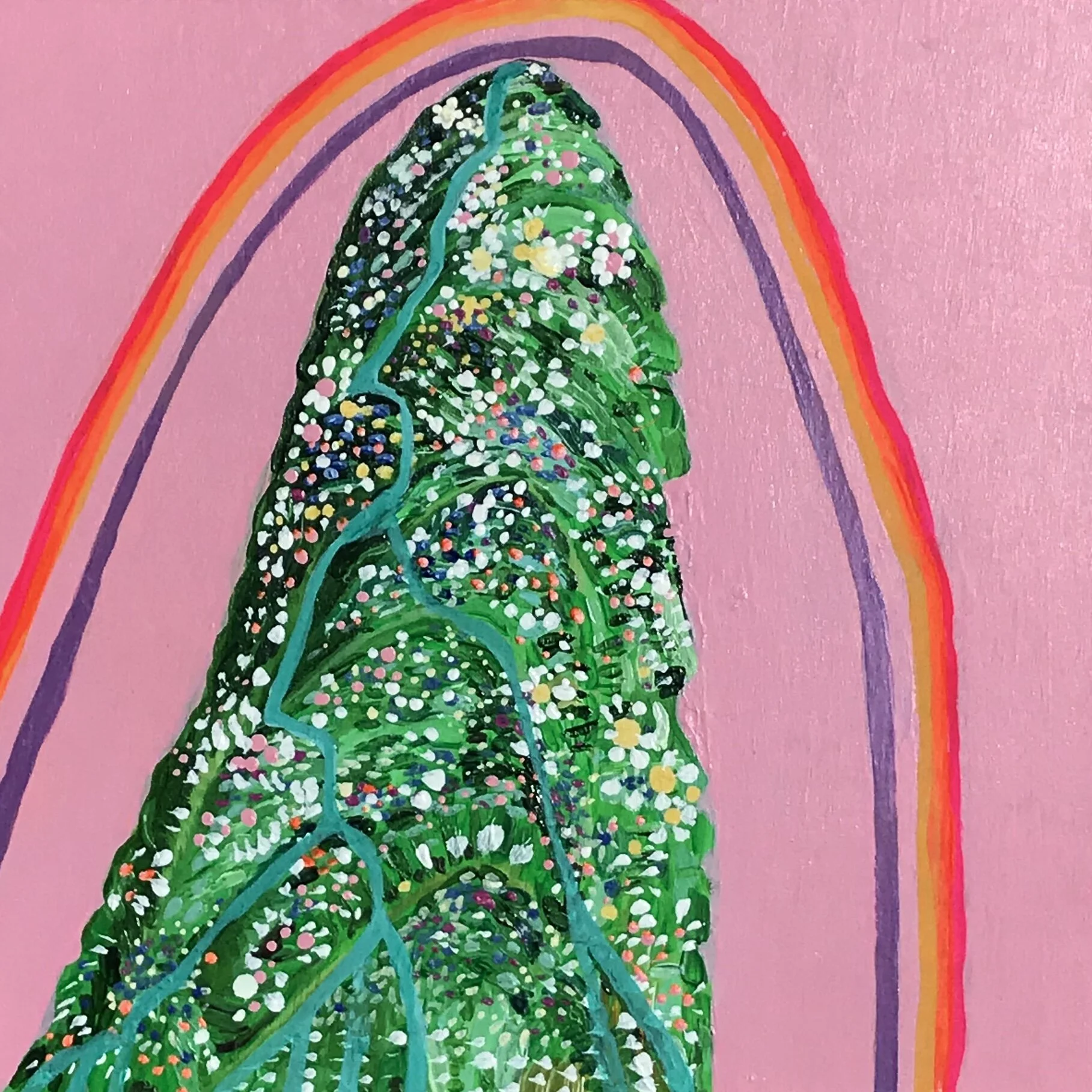   Higher Highs   8x8”  Mixed media on panel  2020  N/A 