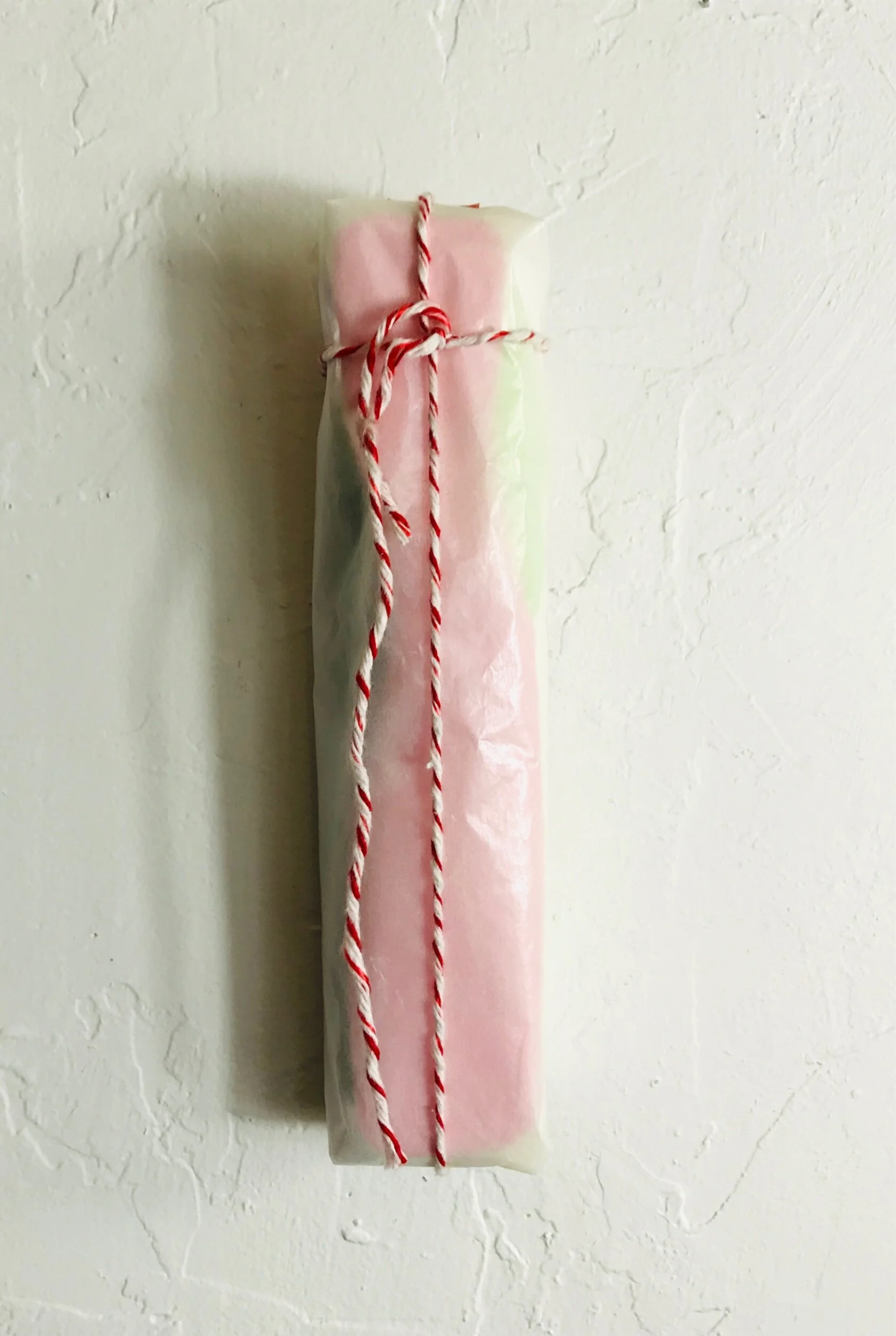   Packaged Taffy   9x2x1.5”  Mixed media including styrofoam, wax paper and found string  2019-2020  $40 