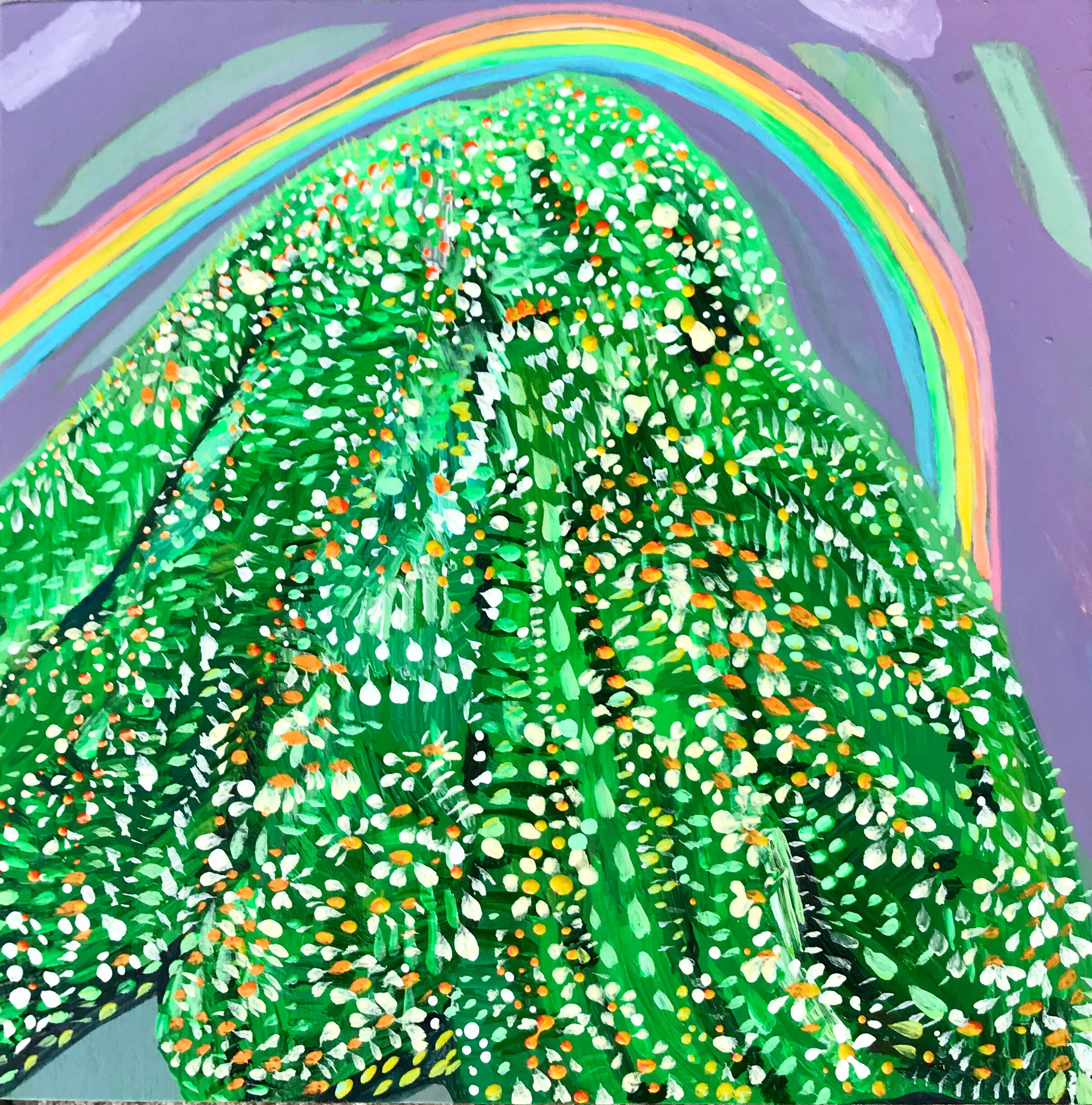   Lavender Sky   8x8”  Mixed media on panel  2020 