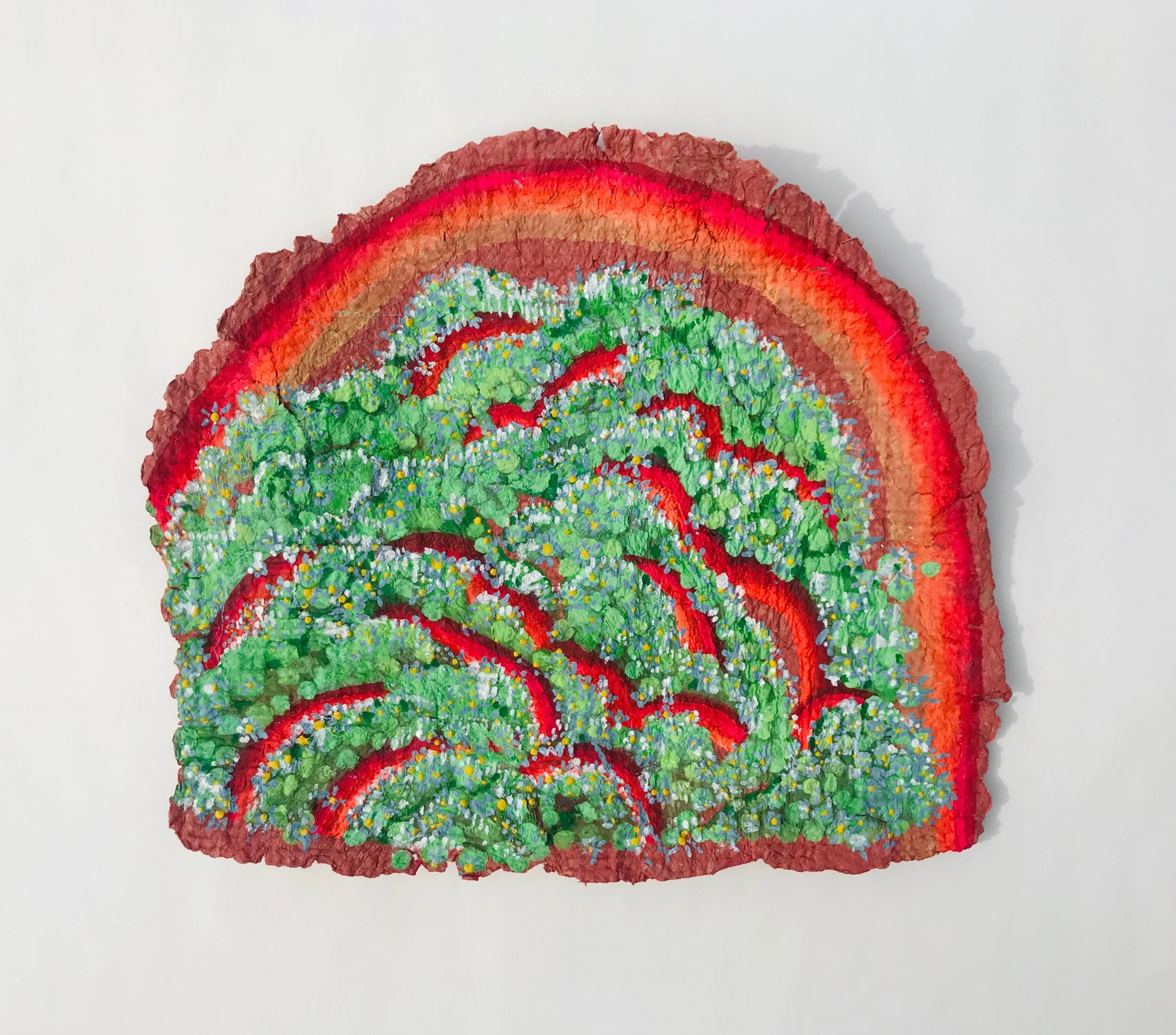   Burning Bush   15x17”  Mixed media on handmade paper  2020 