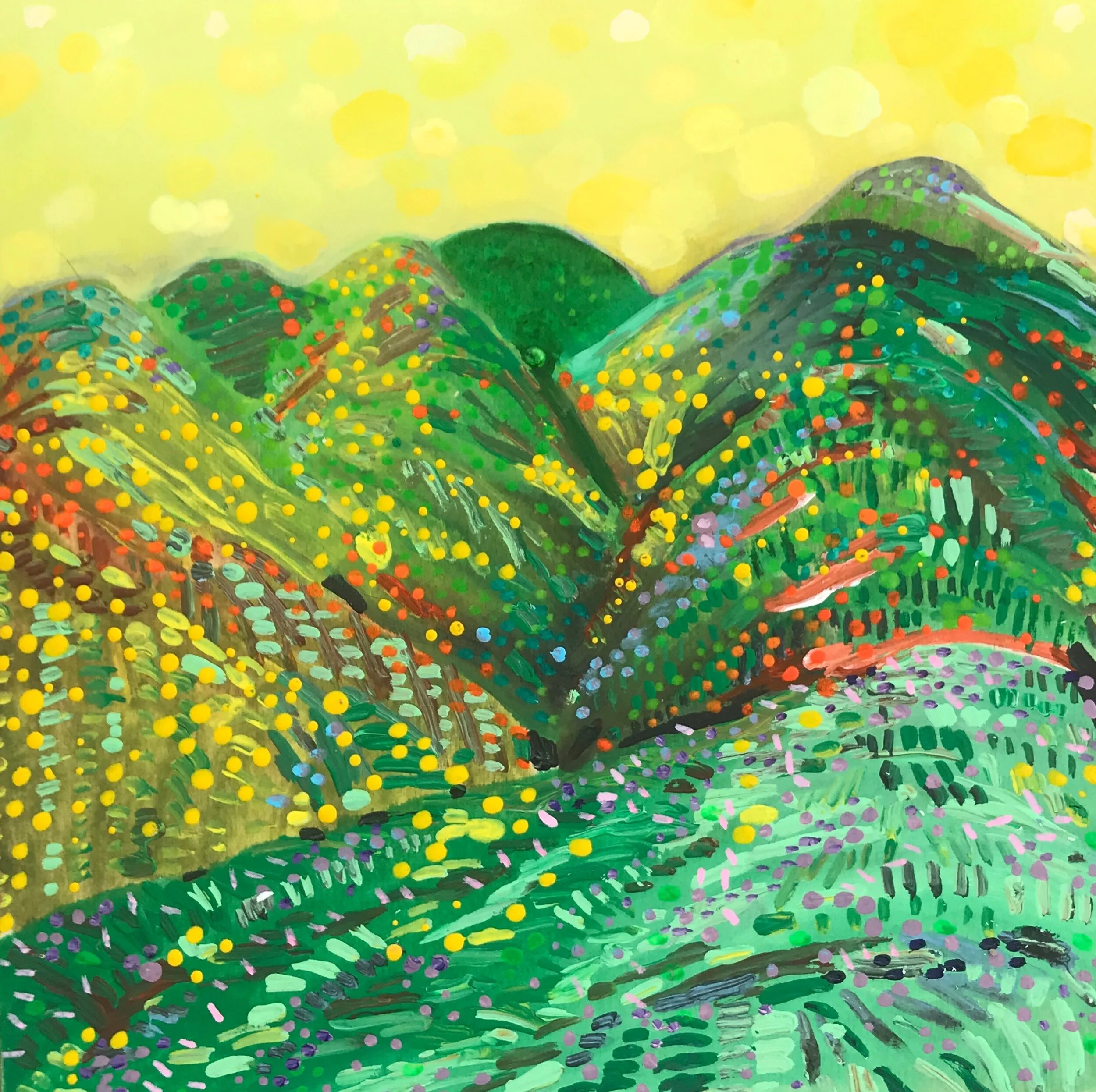   Lemon Sky Shine   8x8”  Mixed media on panel  2020 