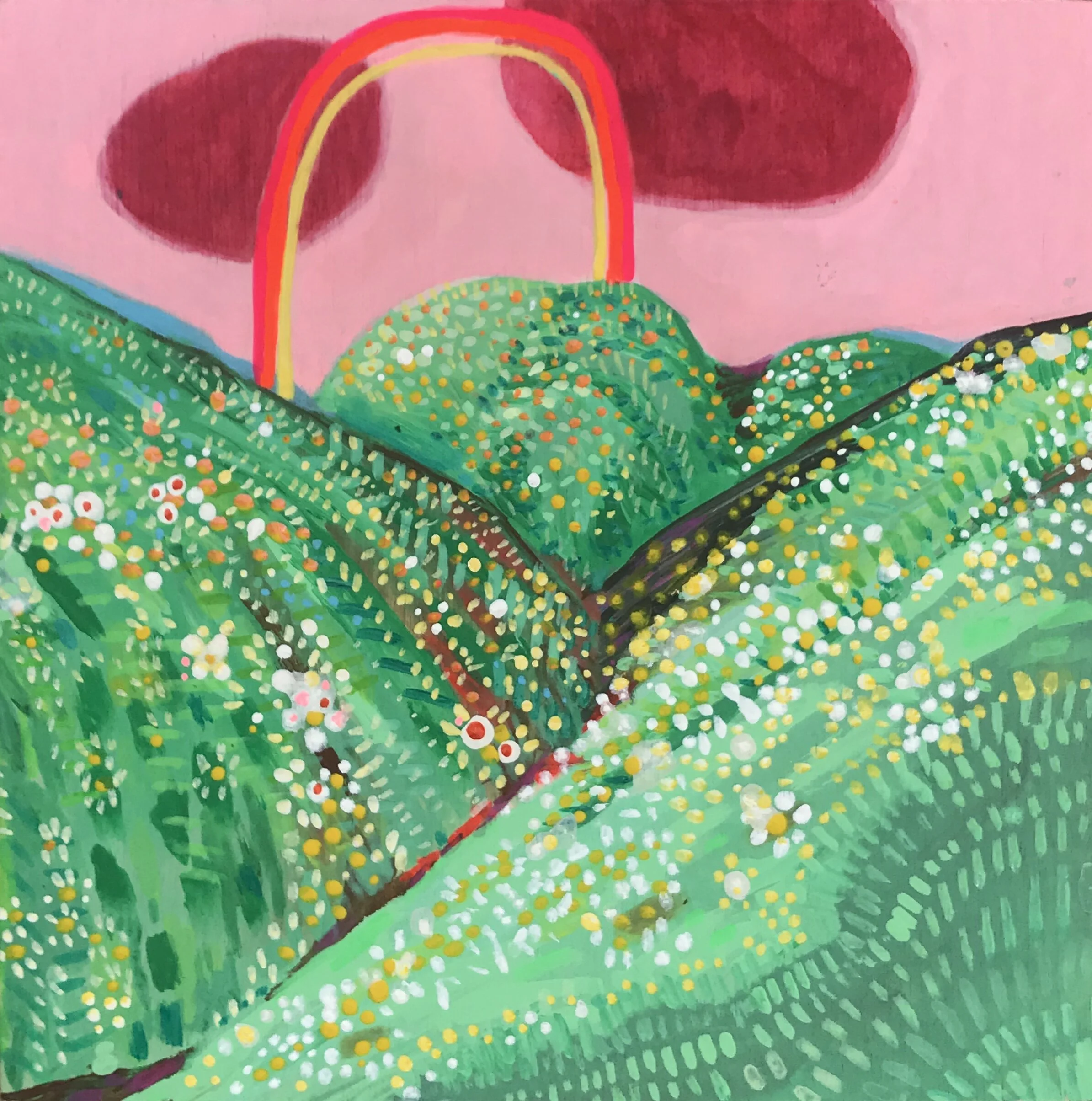   Twin Clouds   8x8”  Mixed media on panel  2020 