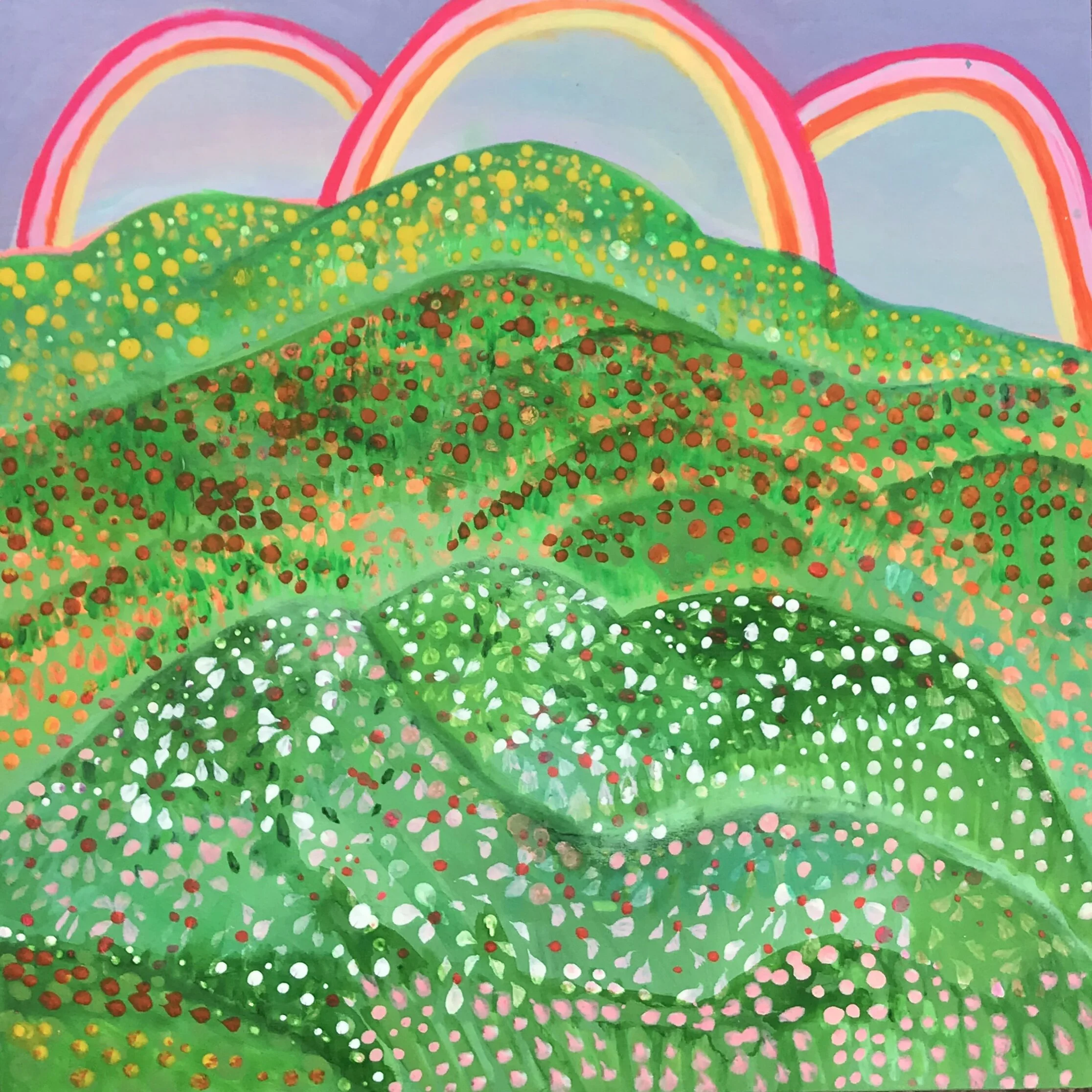   Triple Archway   8x8”  Mixed media on panel  2020 