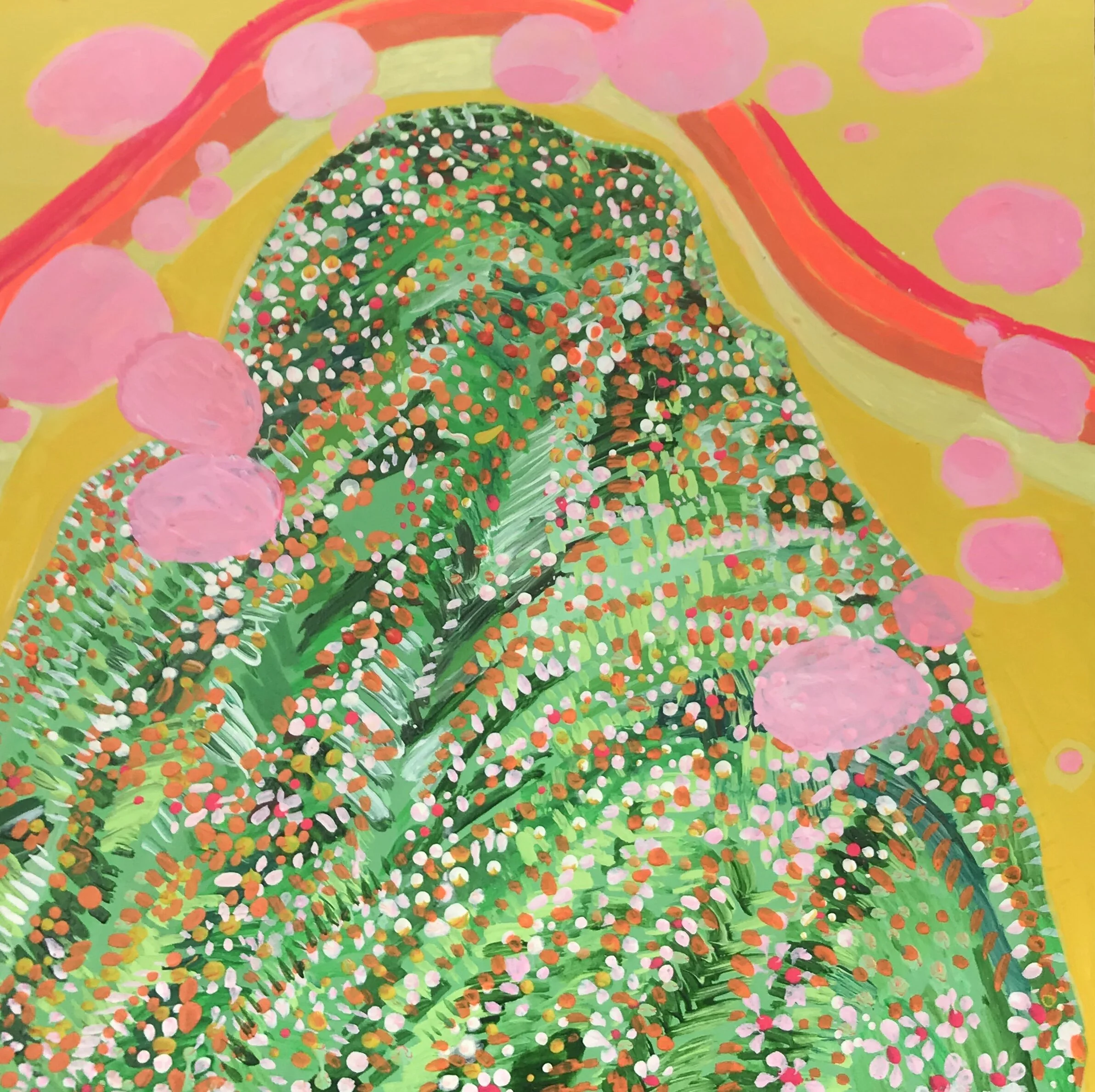   Pink Lemonade   8x8”  Mixed media on panel  2020 