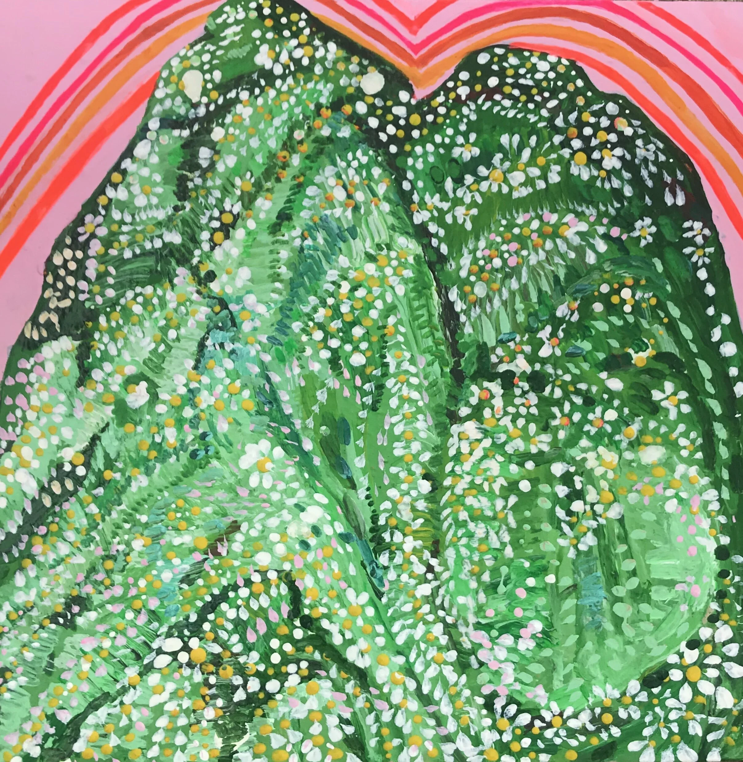   Double Bubble   8x8”  Mixed media on panel  2020 