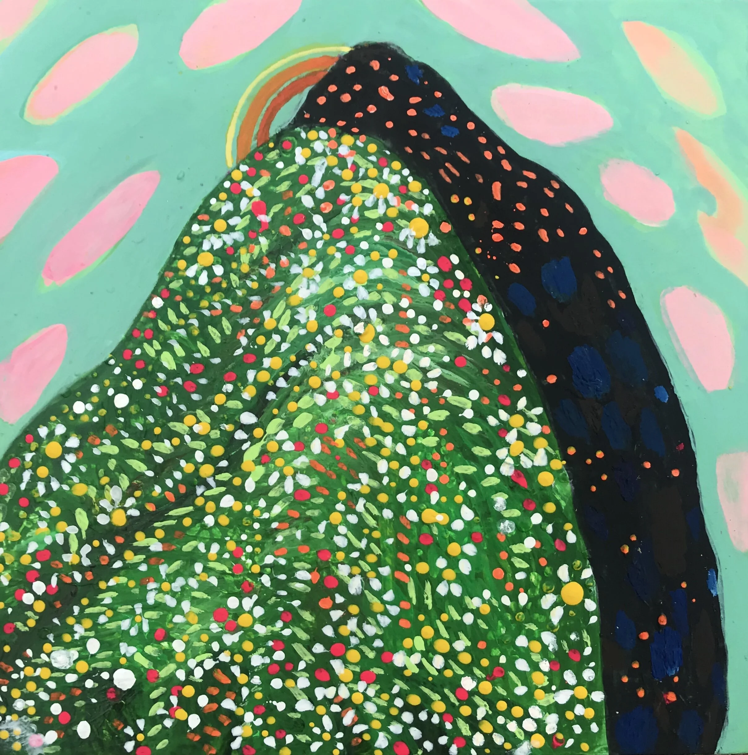   Mound Shadow   8x8”  Mixed media on panel  2020 